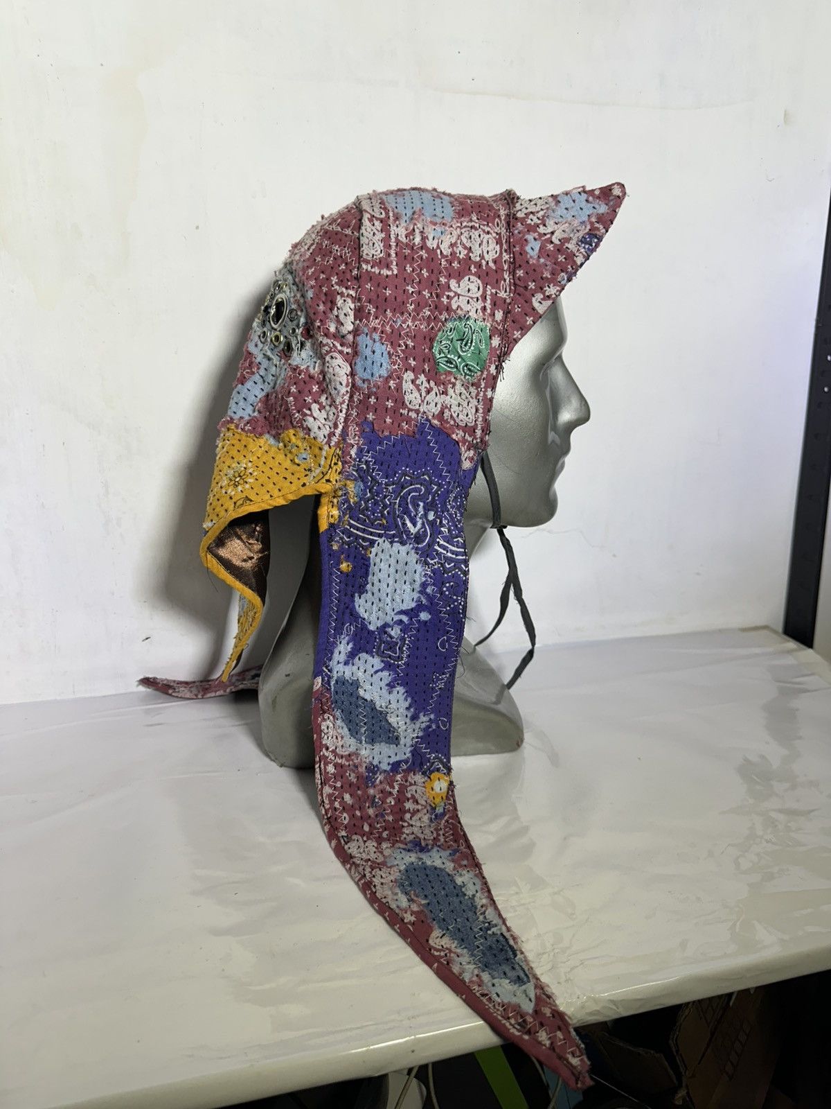 Handmade Custom Made Distressed Paisley patchwork 2 way Mask/hats Size ONE SIZE - 10 Thumbnail