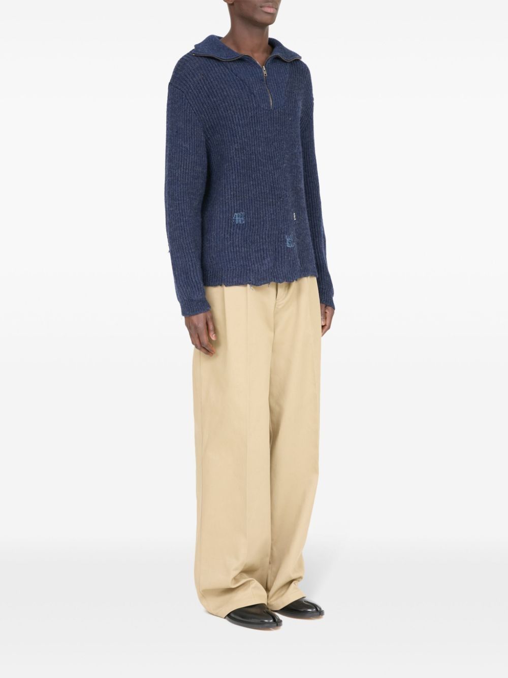 Maison Margiela oc11z0925 Summer Shetland Sweater in Blue Size US M / EU 48-50 / 2 - 3 Thumbnail