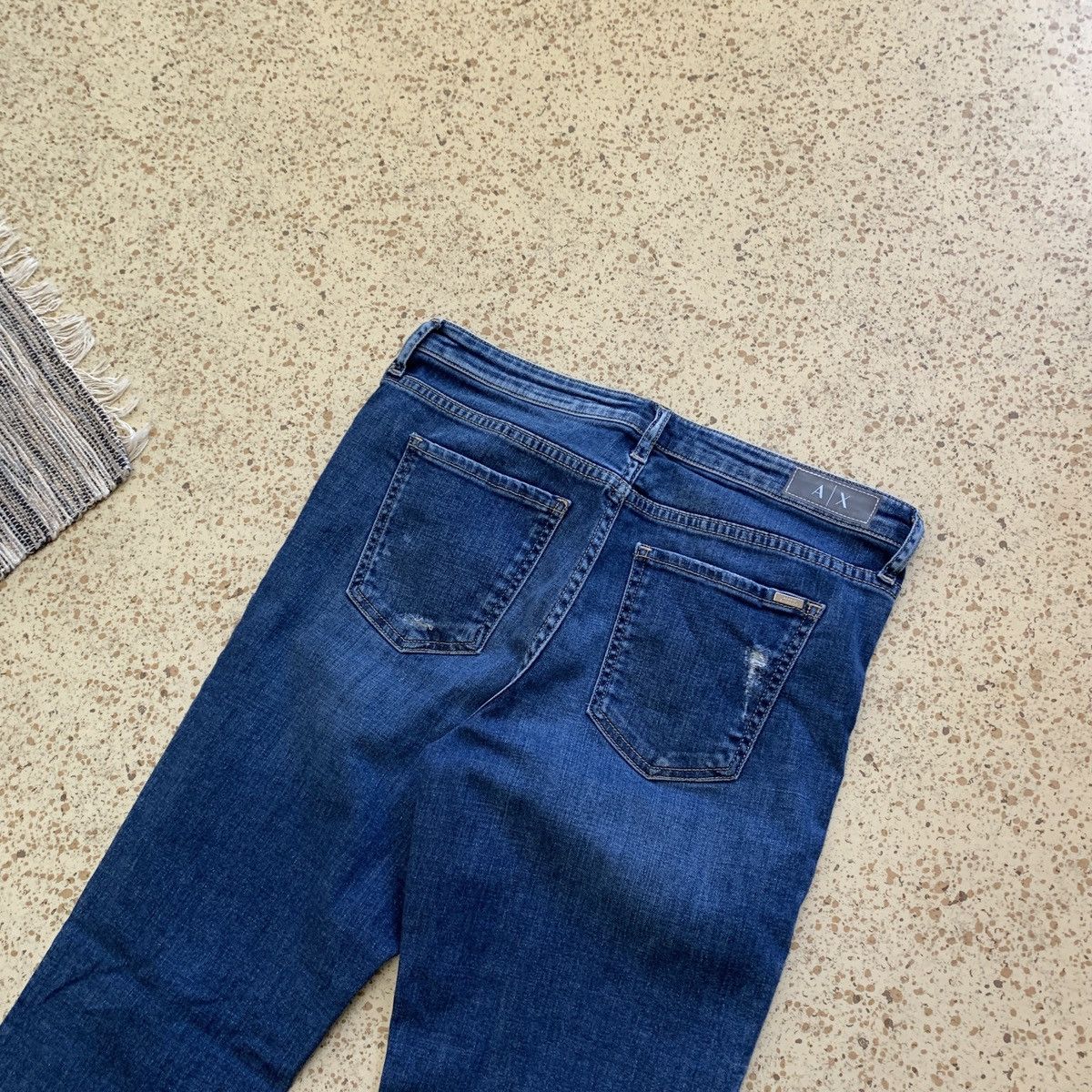 Armani Exchange AX Armani Exchange Boot Cut Flared Distressed Jeans Hype Size 31" - 15 Thumbnail