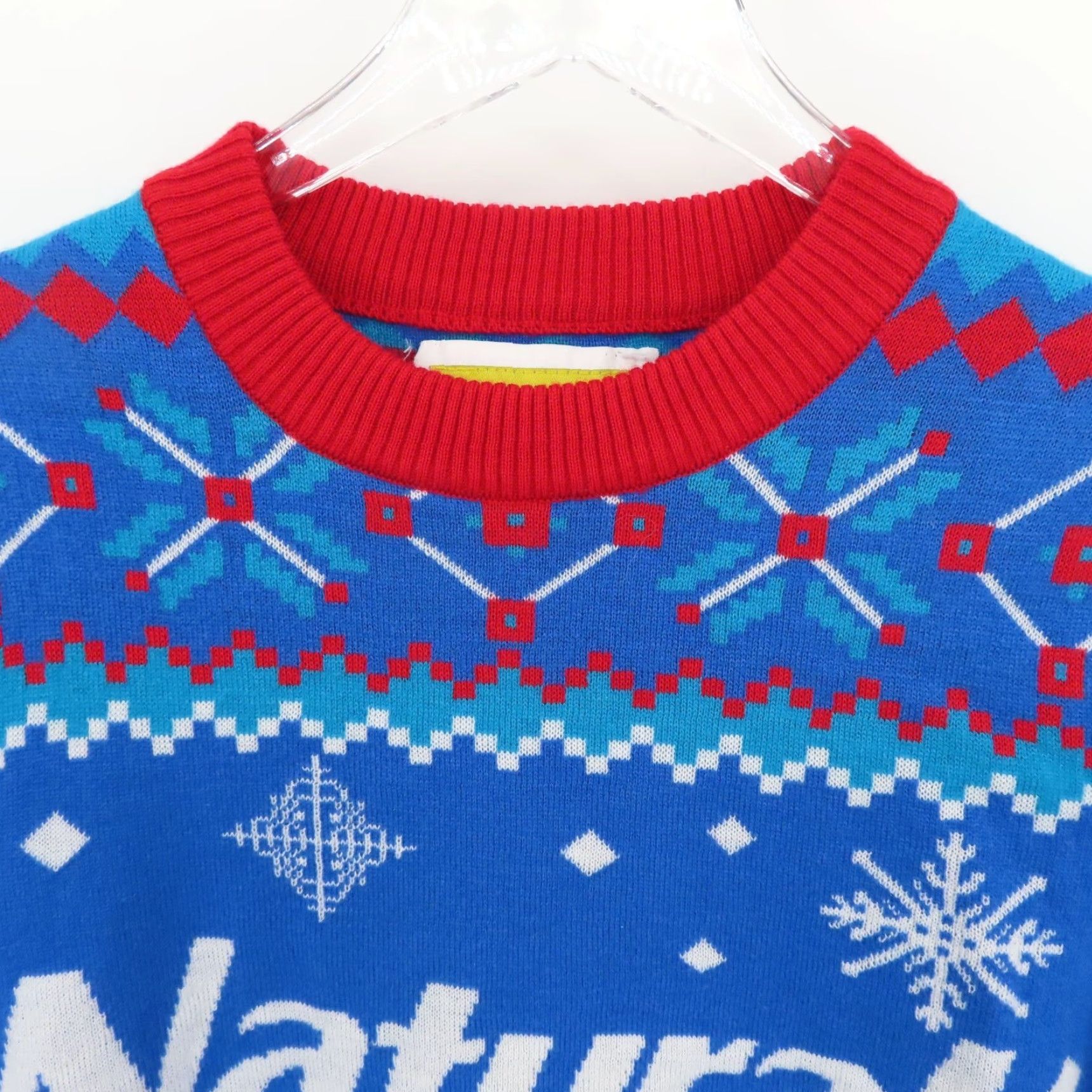 Vintage Tipsy Elves Natural Light Womens Small Natty Beer Crew Neck Christmas Sweater Shirt Ladies Pullover Knit Xmas Holiday Blue Size S / US 4 / IT 40 - 2 Thumbnail