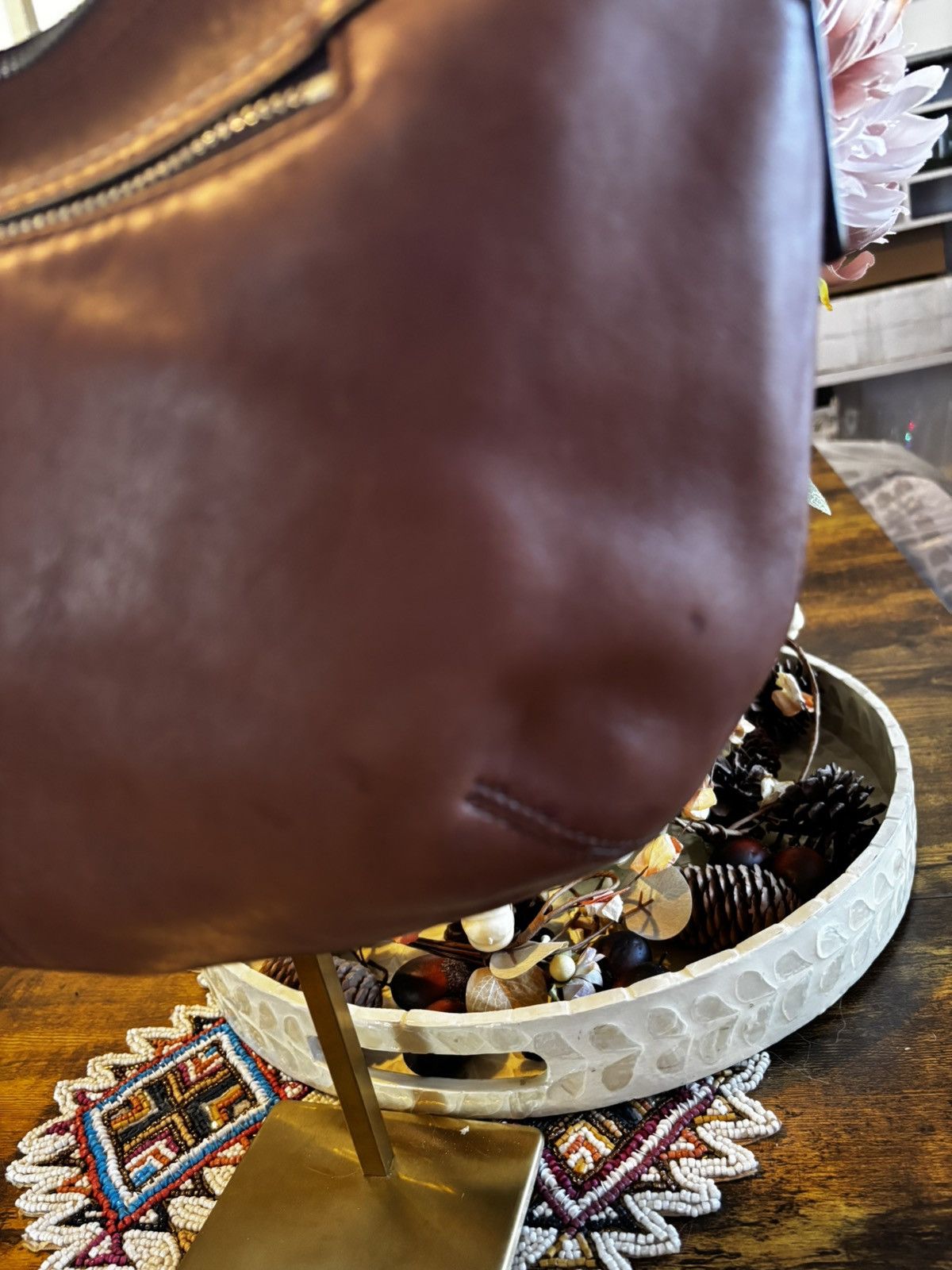 Coach Coach Y2K Brown Leather Pleated Hobo Bag Size ONE SIZE - 8 Thumbnail