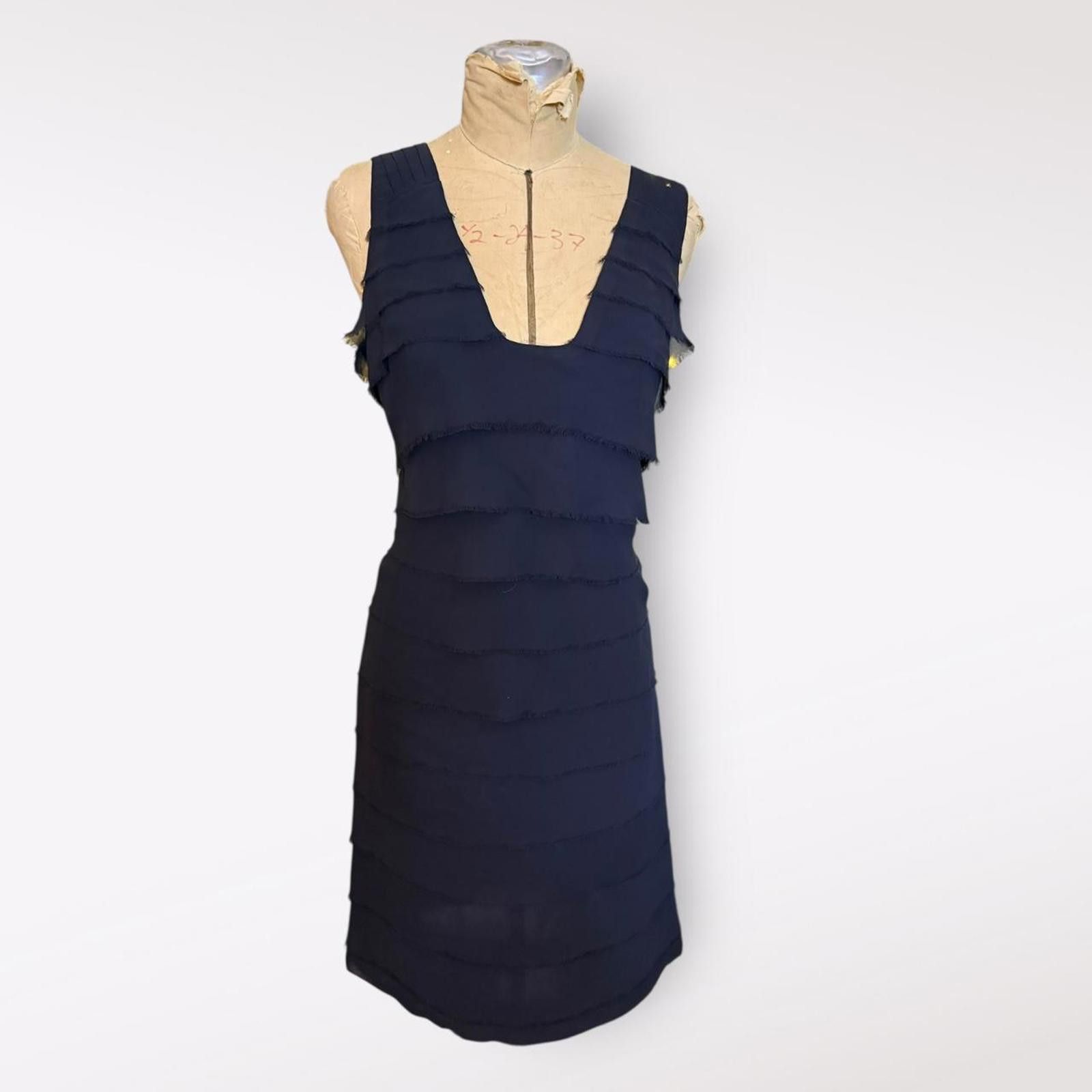 Tory Burch Tory Burch Black Ruffle Dress Size 10 Size L / US 10 / IT 46 - 1 Thumbnail