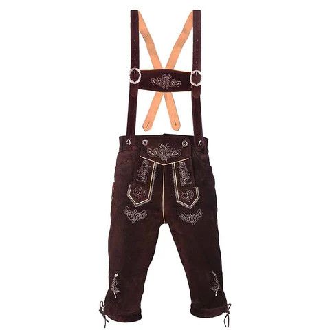 Other Men's Lederhosen Knee-length Brown Bundhosen "Helmut" Size US 36 / EU 52 - 3 Thumbnail