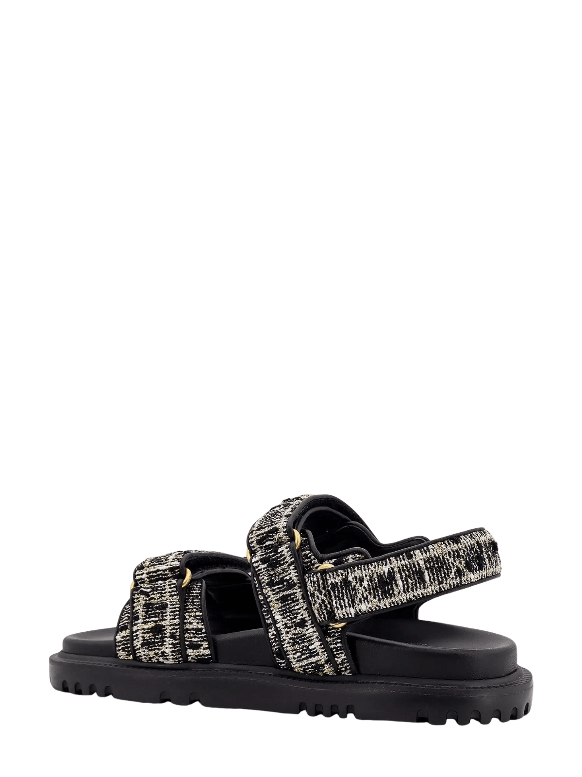 Dior DIOR Dioract Carnage Tweed Black Sandals NWT Size US 7.5 / IT 37.5 - 3 Thumbnail