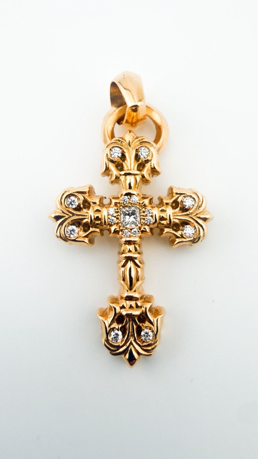 Chrome Hearts Chrome Hearts 22k Gold & Diamond Filigree Cross Pendant Size ONE SIZE - 2 Thumbnail