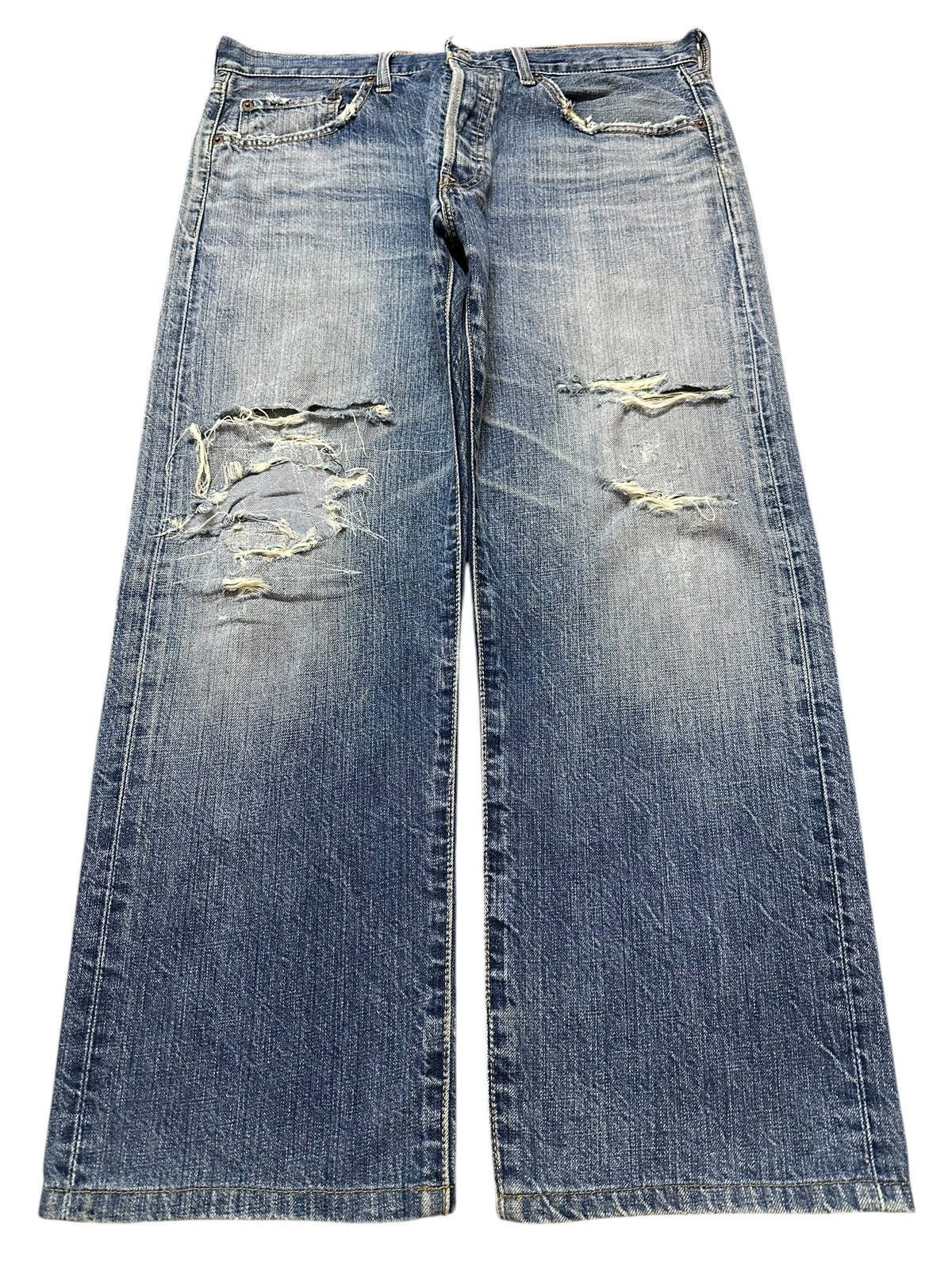 Levi's Vintage 90s Levis 501 Faded Wash Distressed Baggy Jeans Size US 33 - 1 Thumbnail