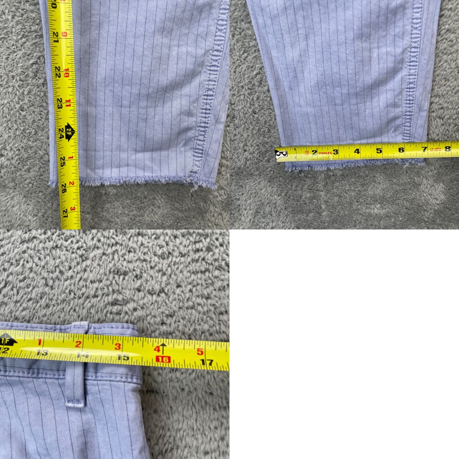 Gap Gap Purple Girlfriend Chino Pants Womens 6 Straight Leg Pinstripes Frayed Hem Casual 6 Regular Pants Womens Gap Size 28" / US 6 / IT 42 - 8 Thumbnail