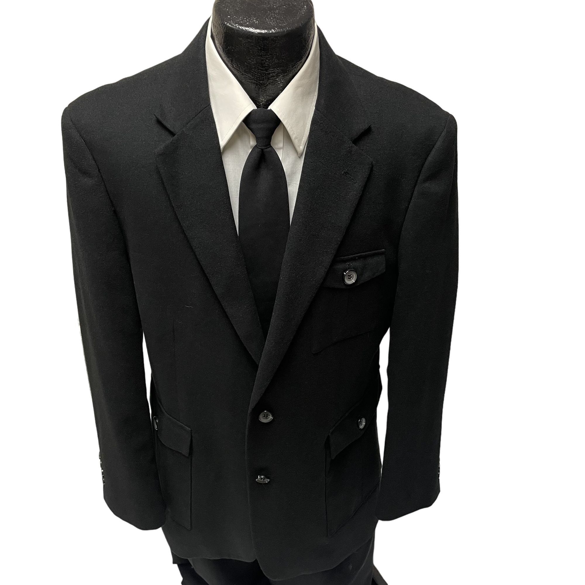Other Liena Uomo Black SAFARI STYLE Sport Coat MODERN Jacket Size 42R - 1 Thumbnail