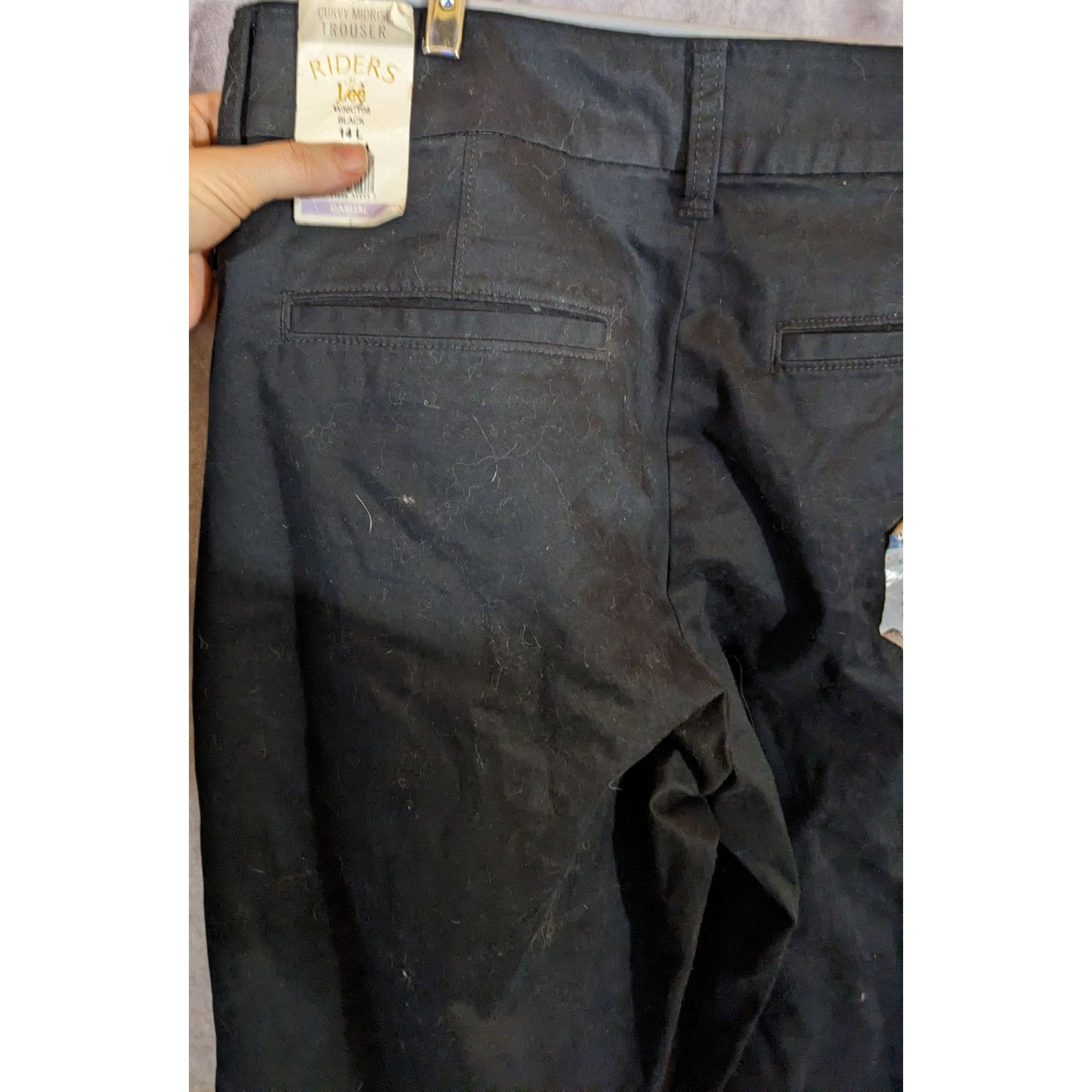 Lee Riders By Lee Curvy Fit Midrise Trouser Pants Black Size 14L Size 34" / US 12 / IT 48 - 4 Thumbnail