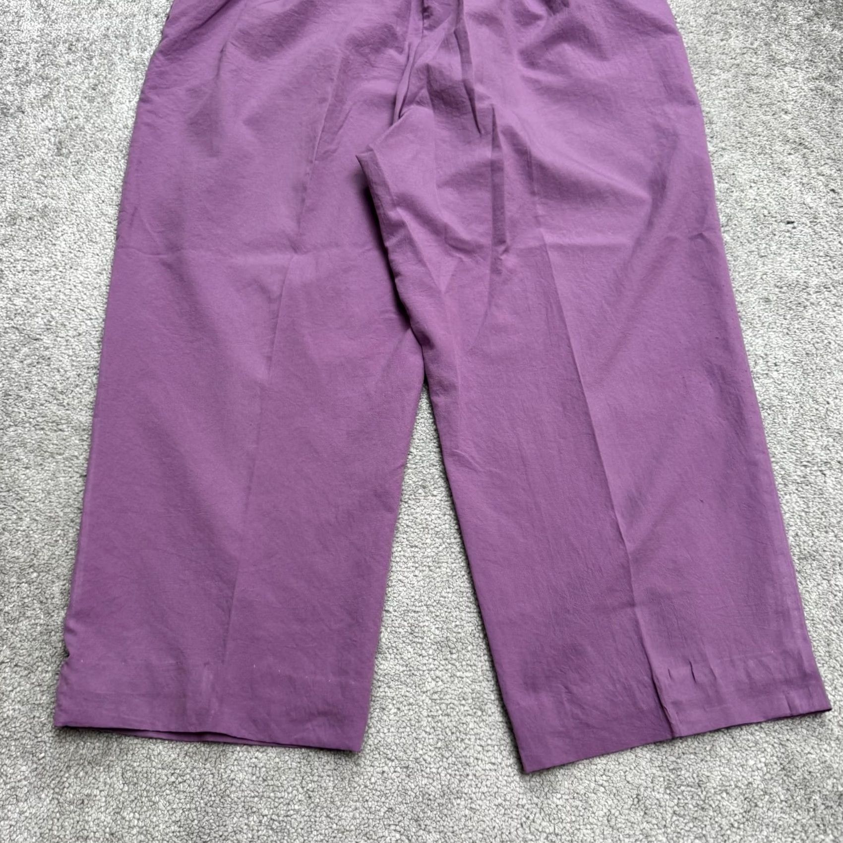 Vintage Womens Purple Cropped Tapered Leg Pants Dress Pants Workwear Casual Black Friday? Size 36" / US 14 / IT 50 - 2 Thumbnail