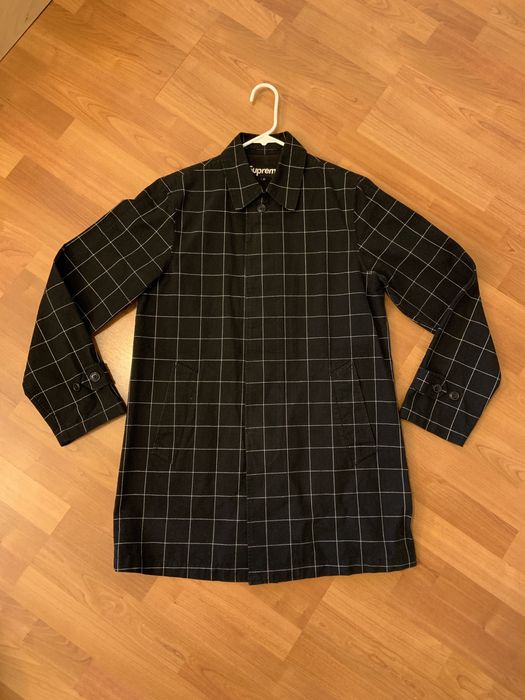 Supreme windowpane deals trench coat