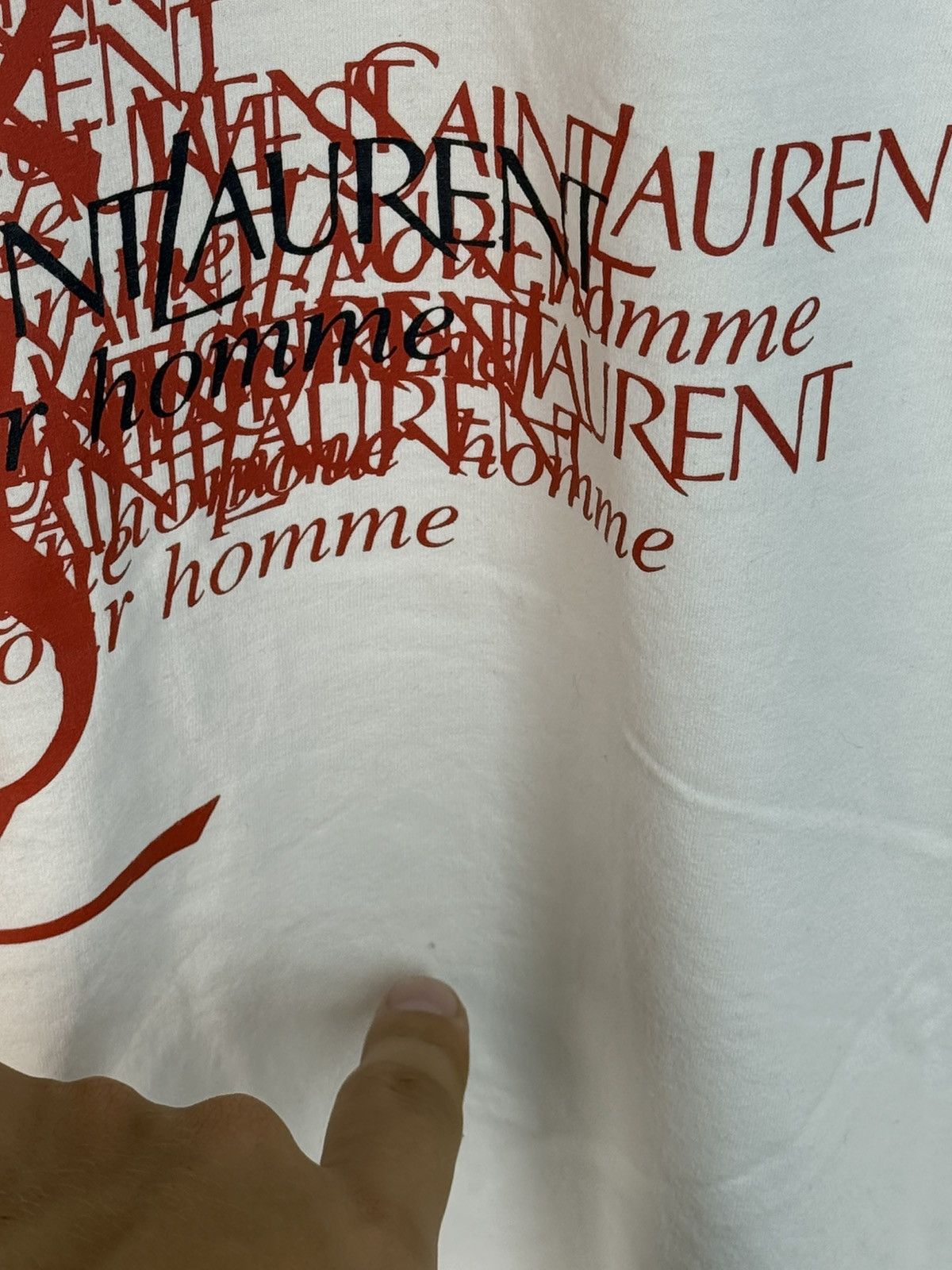 Yves Saint Laurent White YSL T-shirt Big Logo Size US XL / EU 56 / 4 - 16 Thumbnail
