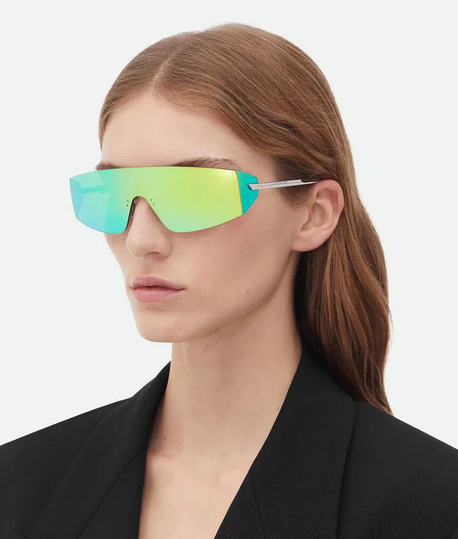 Bottega Veneta BOTTEGA VENETA green Shield mirrored sunglasses BV1199S Size ONE SIZE - 1 Thumbnail