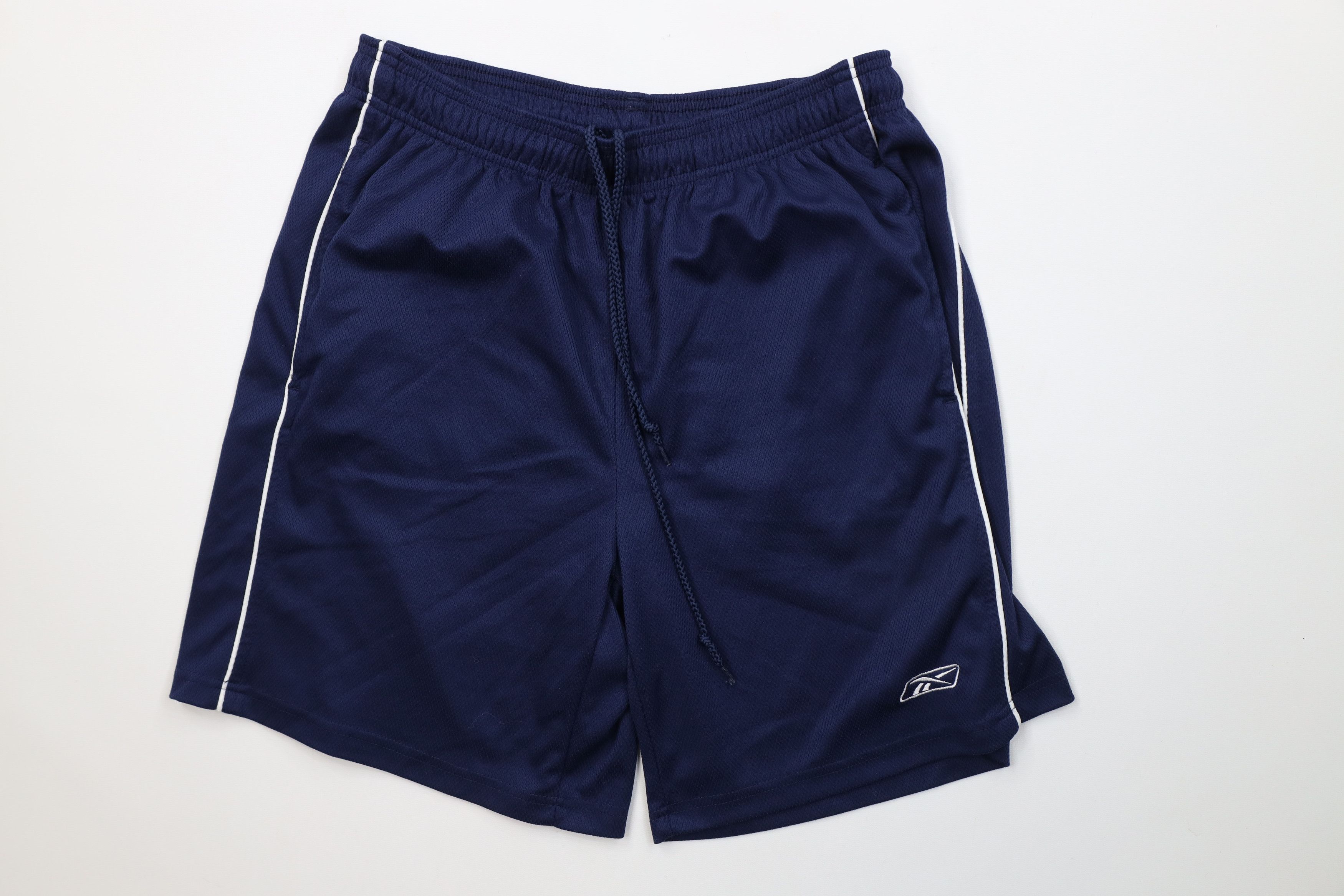 Reebok Vintage Reebok Logo Above Knee Shorts Navy Blue Polyester Size US 32 / EU 48 - 1 Thumbnail