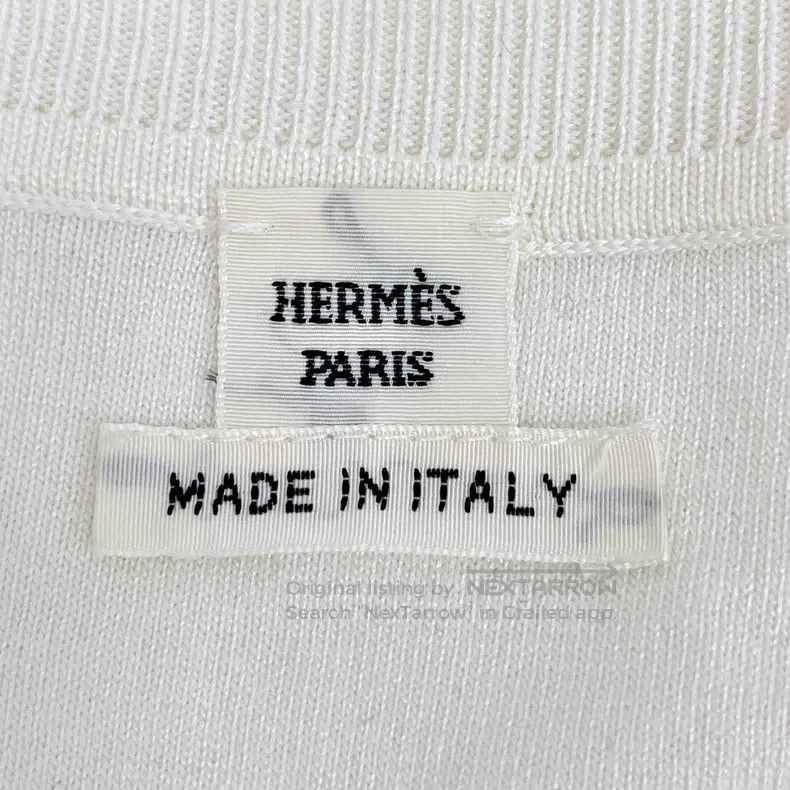 Hermes Hermes Ivory Letter Jacquard Silk Knit Crew Neck Top Size XS / US 0-2 / IT 36-38 - 5 Thumbnail