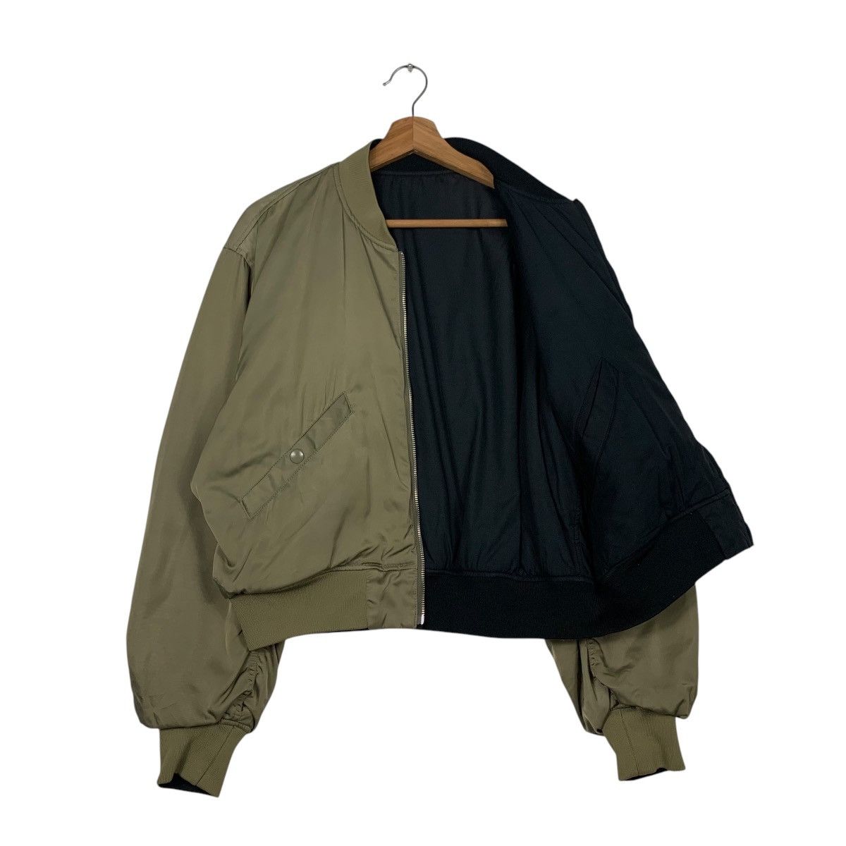 MOUSSY MOUSSY Green Black Reversible Bomber Jacket #2355-C105 Size ONE SIZE - 9 Thumbnail