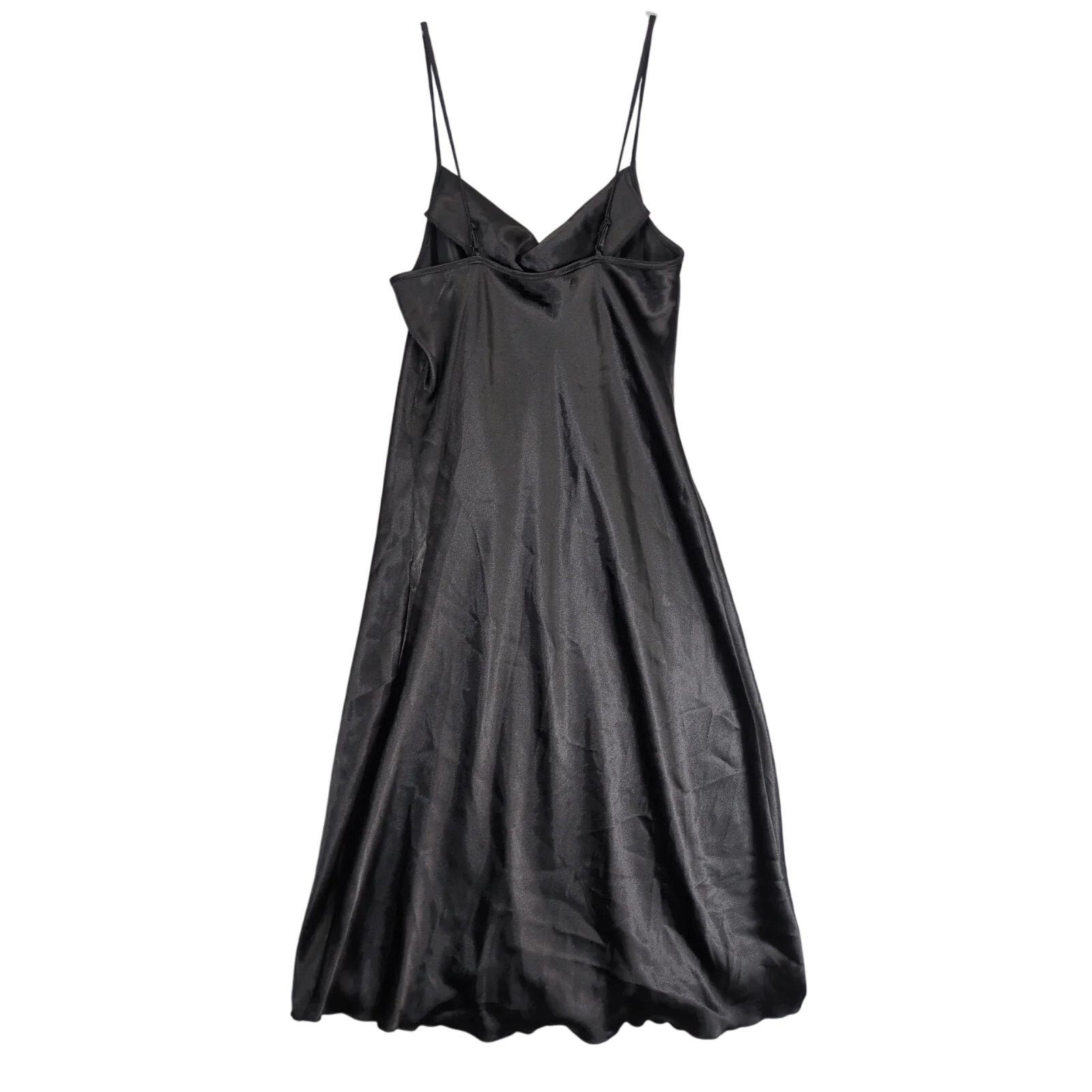 Bebe Vtg Y2K Bebe Black Satin Slip Maxi Dress Sz L Babydoll Goth Size L / US 10 / IT 46 - 2 Thumbnail