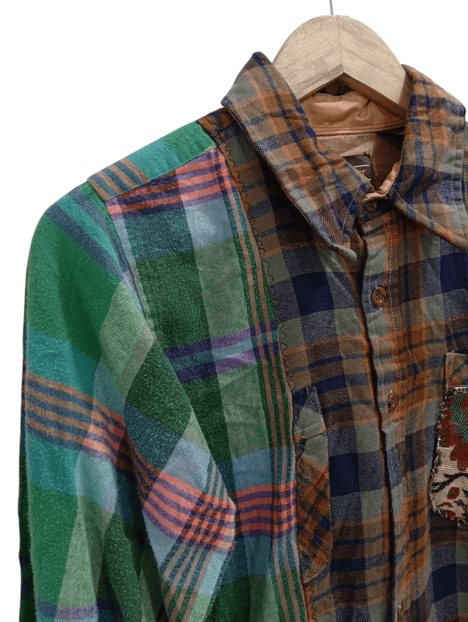 Flannel × Sears × Vintage 🔥🔥Vintage Sears Patchwork Plaid Flannel Shirt Size US M / EU 48-50 / 2 - 8 Thumbnail