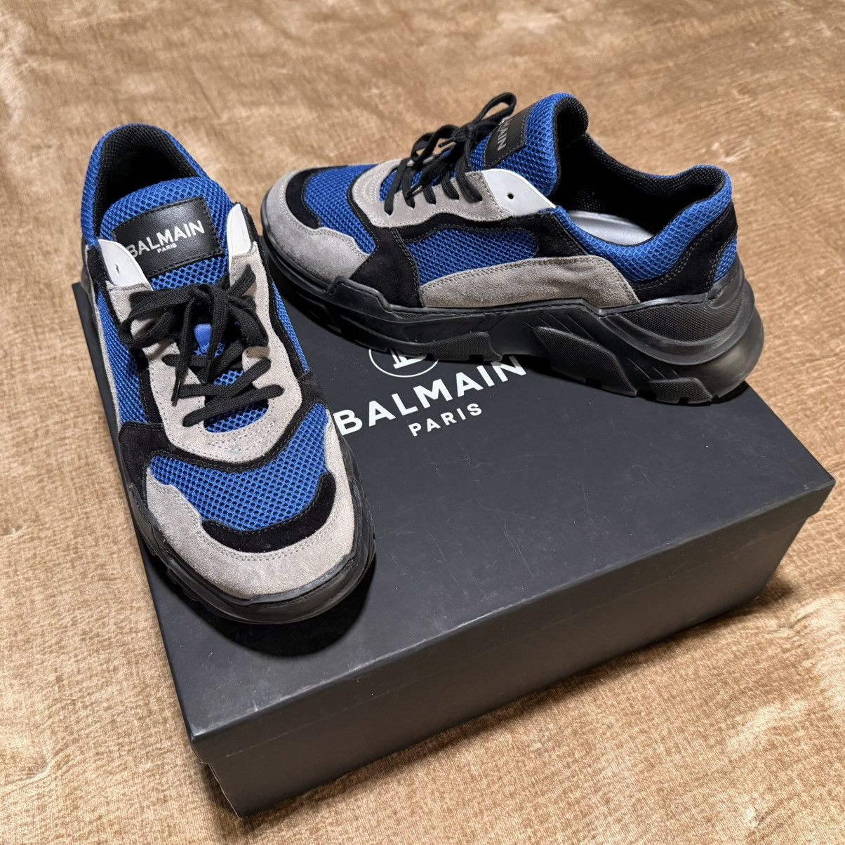 Balmain Balmain Jace Sneakers Blue/Gray Size 12 EU45 – Worn Once Size US 12 / EU 45 - 1 Thumbnail