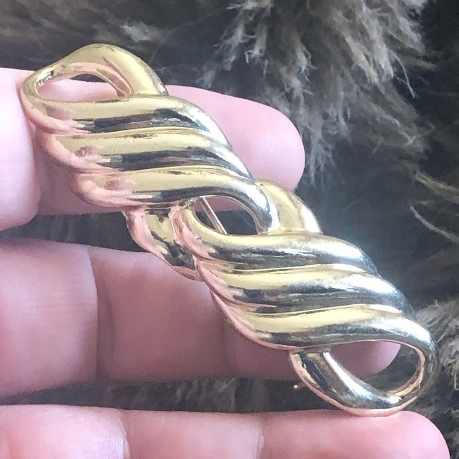 Vintage Vintage 80s gold knotted rope collar pin brooch Size ONE SIZE - 3 Thumbnail