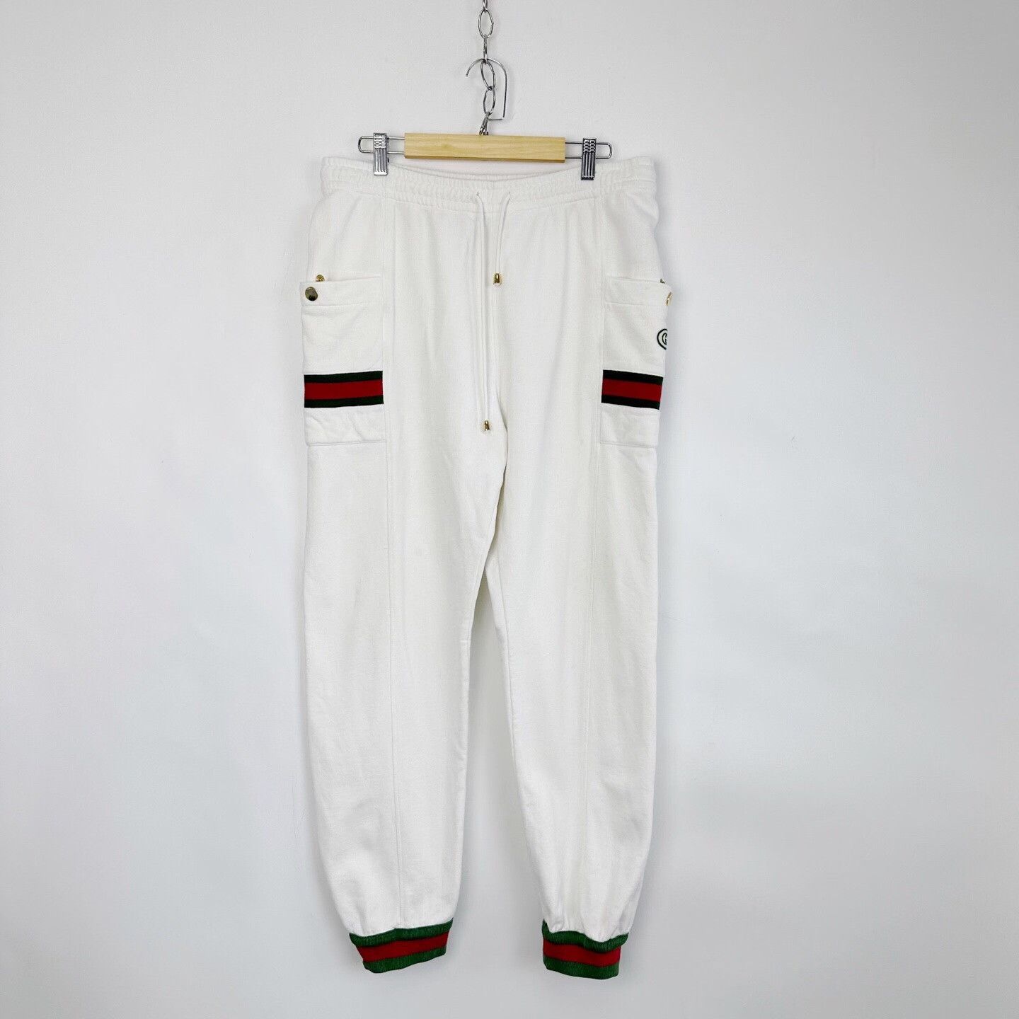 Gucci Gucci Red-Green Stripe Embroidered Logo Joggers Size US 28 / EU 44 - 1 Thumbnail