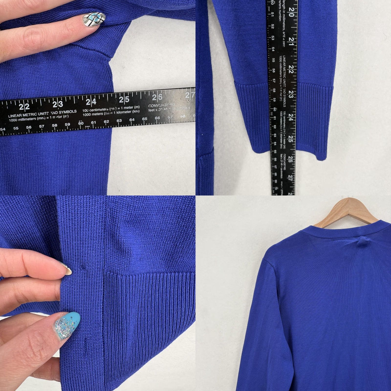 Vintage Lane Bryant Cardigan Sweater Womens 18/20 Blue Open Front Knit Long Sleeve NWT Size XXL / US 16-18 / IT 52-54 - 8 Thumbnail