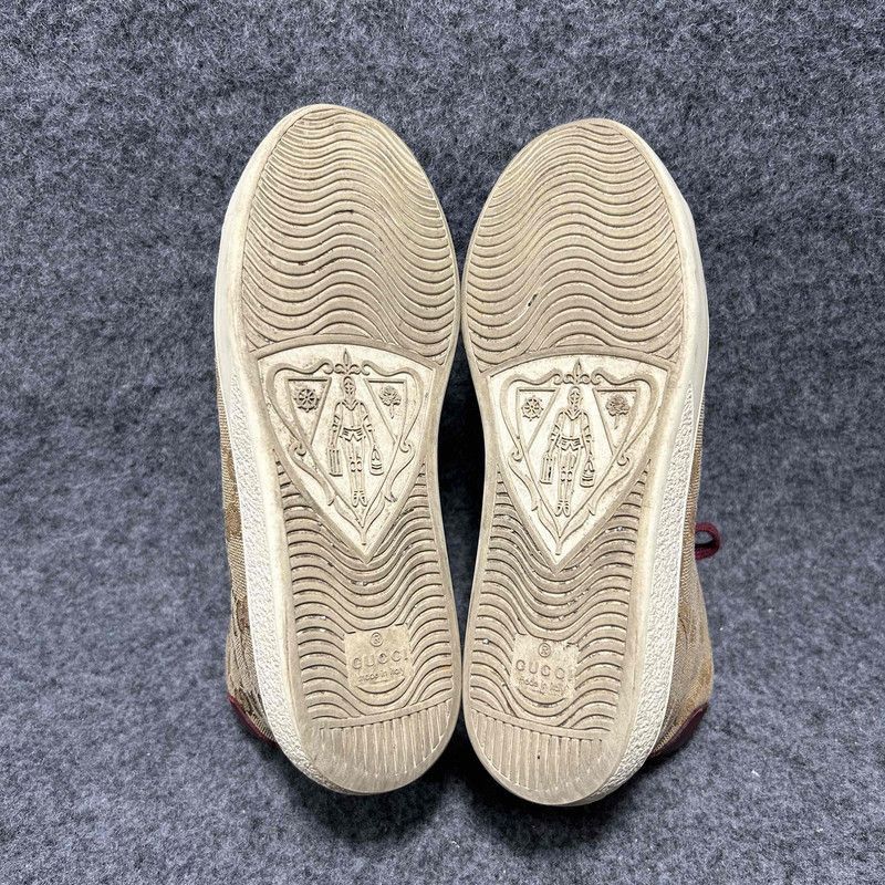 Gucci Gucci Logo High-Top Sneakers with Burgundy Accent Size US 6.5 / EU 39-40 - 4 Thumbnail