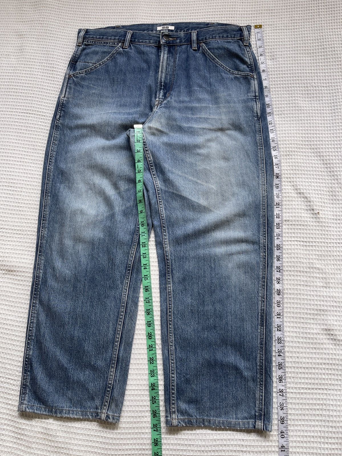 Christophe Lemaire Rare🔥Uniqlo U Lemaire Denim Wide Leg Baggy Jeans Size US 38 / EU 54 - 9 Thumbnail