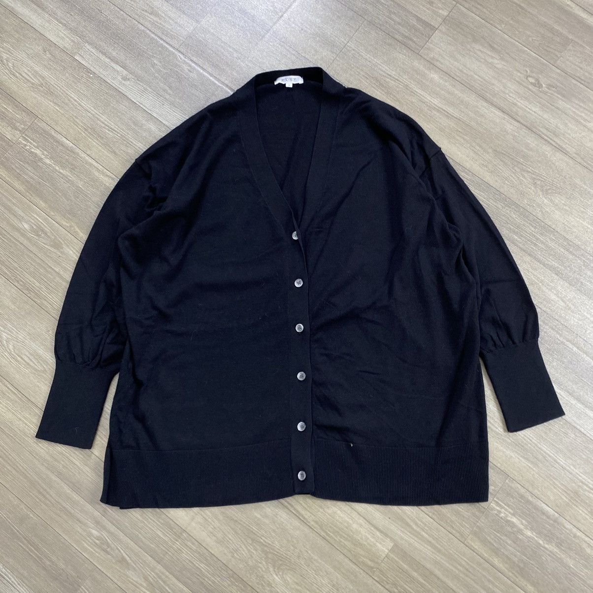 Japanese Brand 2000s Issey Miyake PLST Black Cardigans Size US M / EU 48-50 / 2 - 1 Thumbnail