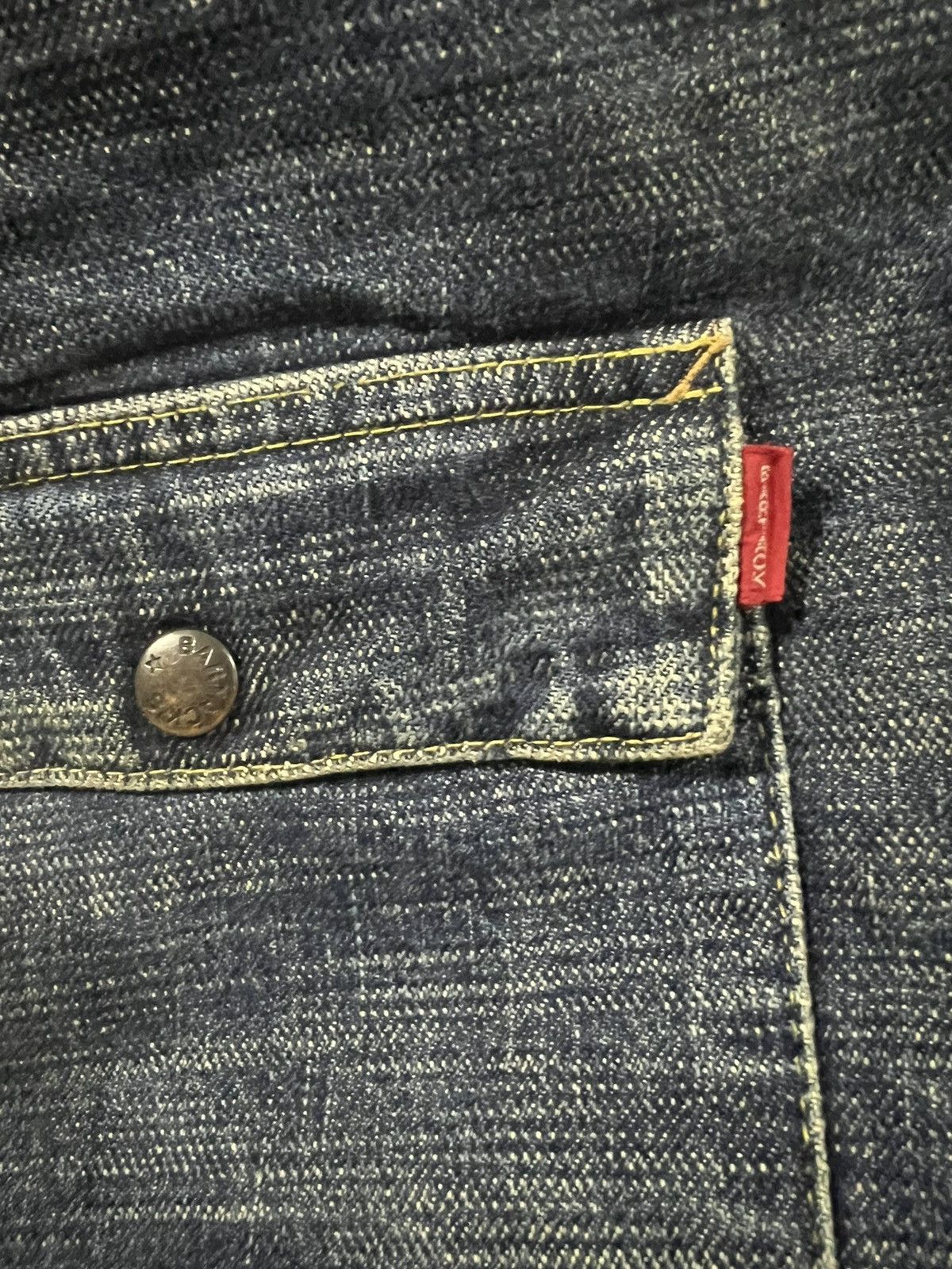 Indigo × Oni × Samurai Jeans Vintage 90s BARTACK 🇯🇵 Slub Indigo Denim Bush Denim Jeans Size US 30 / EU 46 - 8 Thumbnail