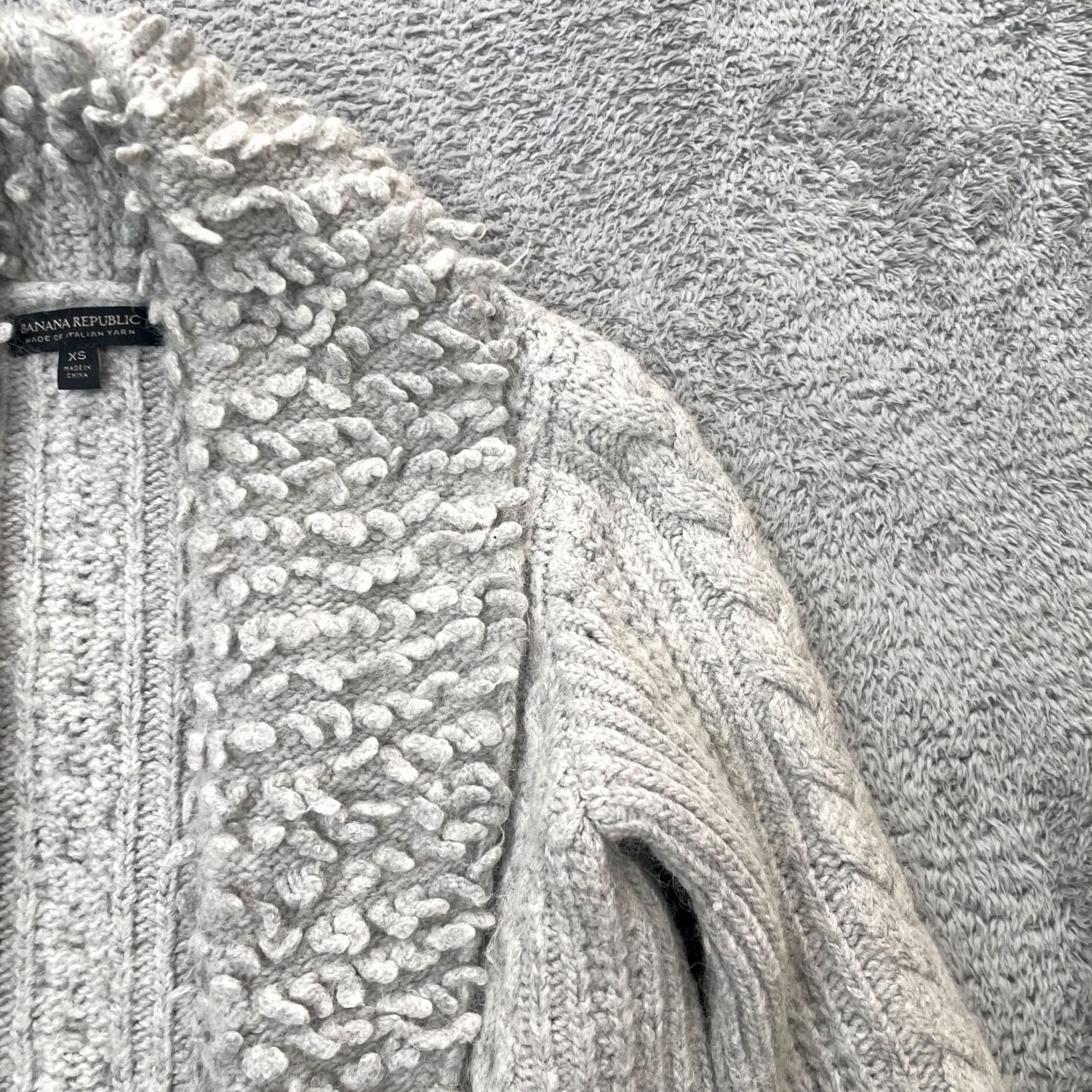 Banana Republic Banana Republic Sweater Womens XS Gray Cardigan Cable Knit Open Front V-Neck Long Sleeve Winter Autumn Casual Travel Pockets Size XS / US 0-2 / IT 36-38 - 6 Thumbnail