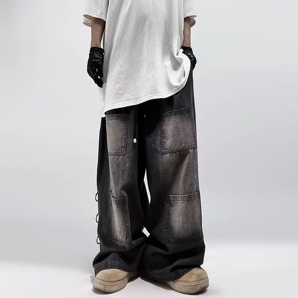 Denime × Vintage American Style Oversized Pocket Retro Baggy Jeans Size US 30 / EU 46 - 2 Thumbnail