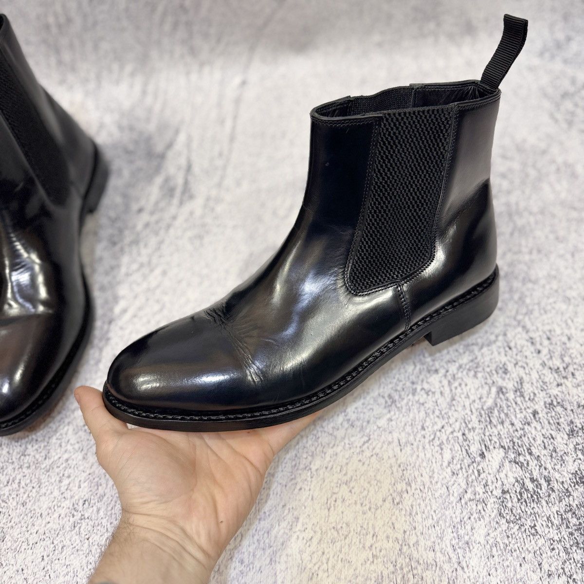 Handmade Samuel Windsor Black Welted Chelsea Boots UK11 US12 EU45 Size US 12 / EU 45 - 8 Thumbnail