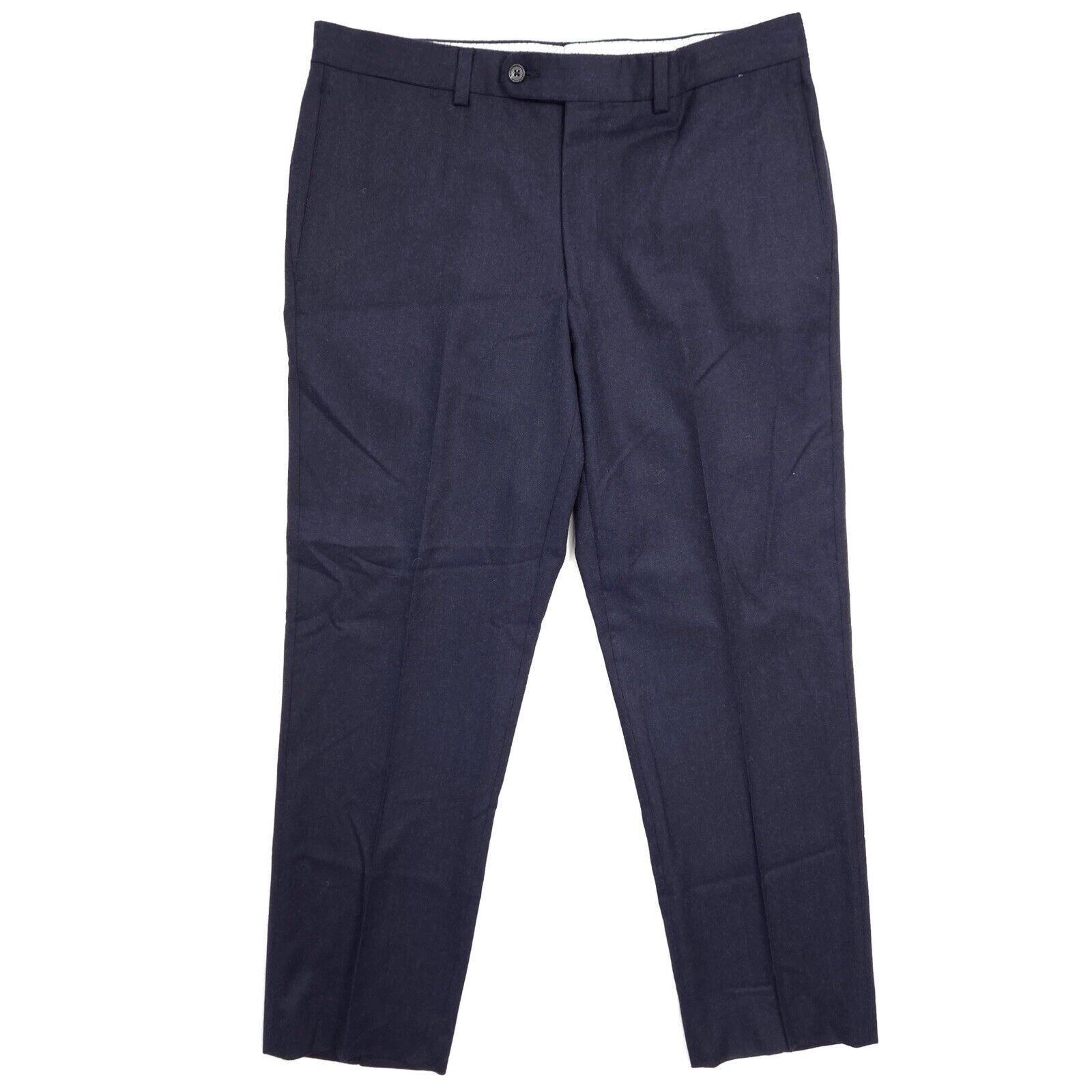 Saks Fifth Avenue Saks Fifth Avenue Kale 100% Wool Dress Pants Mens 34x29 Navy Size US 34 / EU 50 - 1 Thumbnail