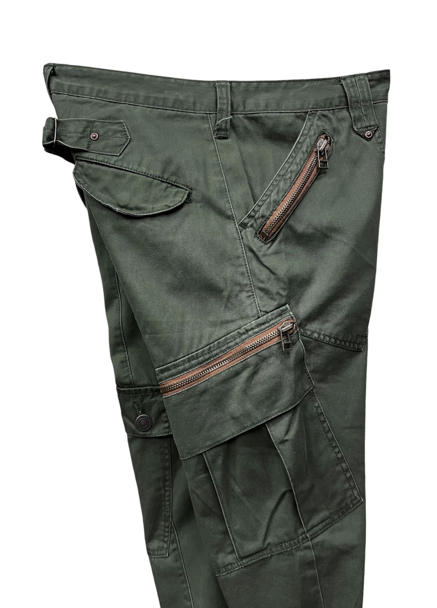 Japanese Brand Ultra Rare Dominate Green Army Big Slant Pocket Cargo Pants Size US 32 / EU 48 - 7 Thumbnail