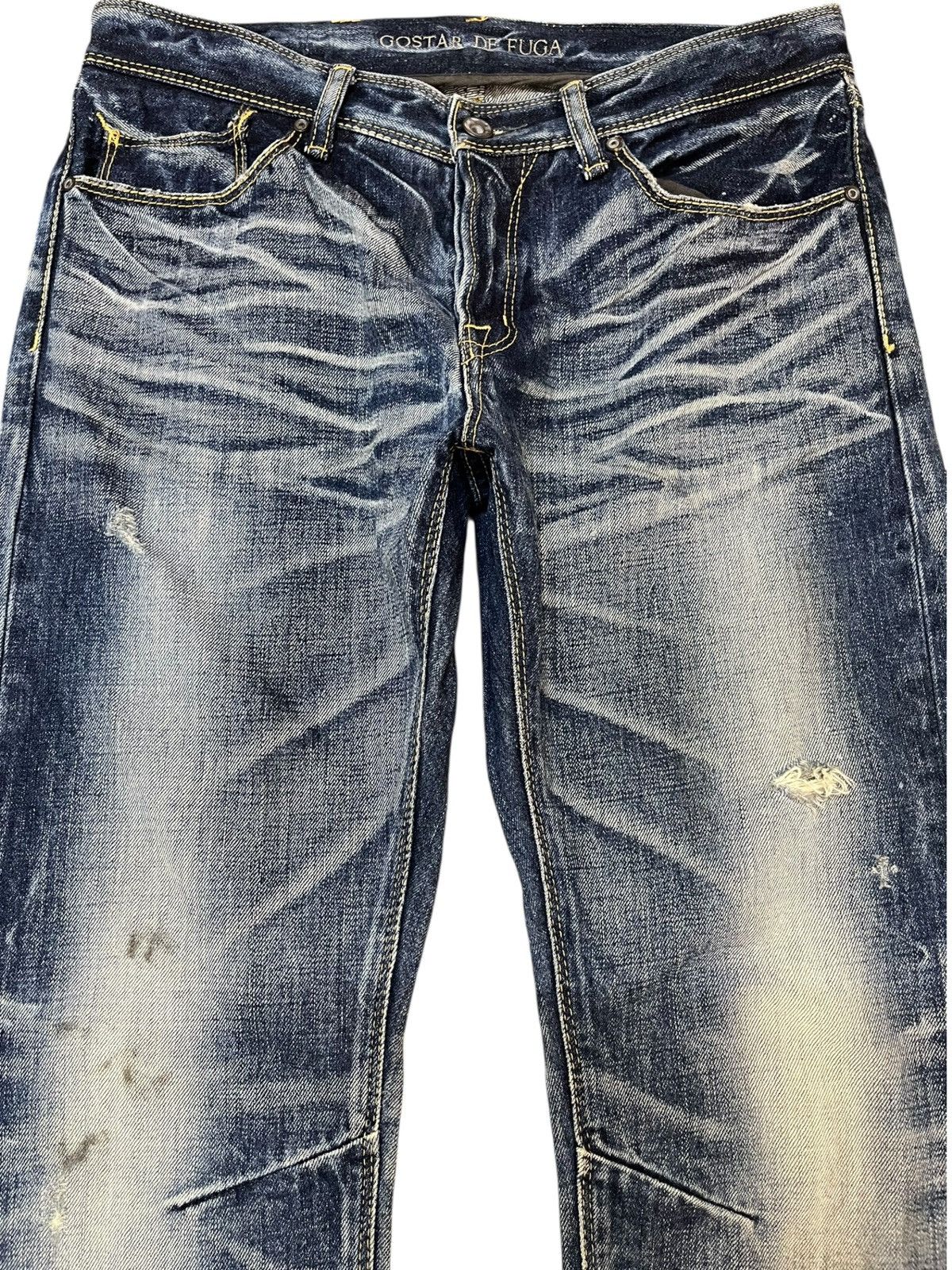GOSTAR DE FUGA Vintage Go Star De Fuga Whiskers Curve Leg Denim Size US 31 - 2 Thumbnail