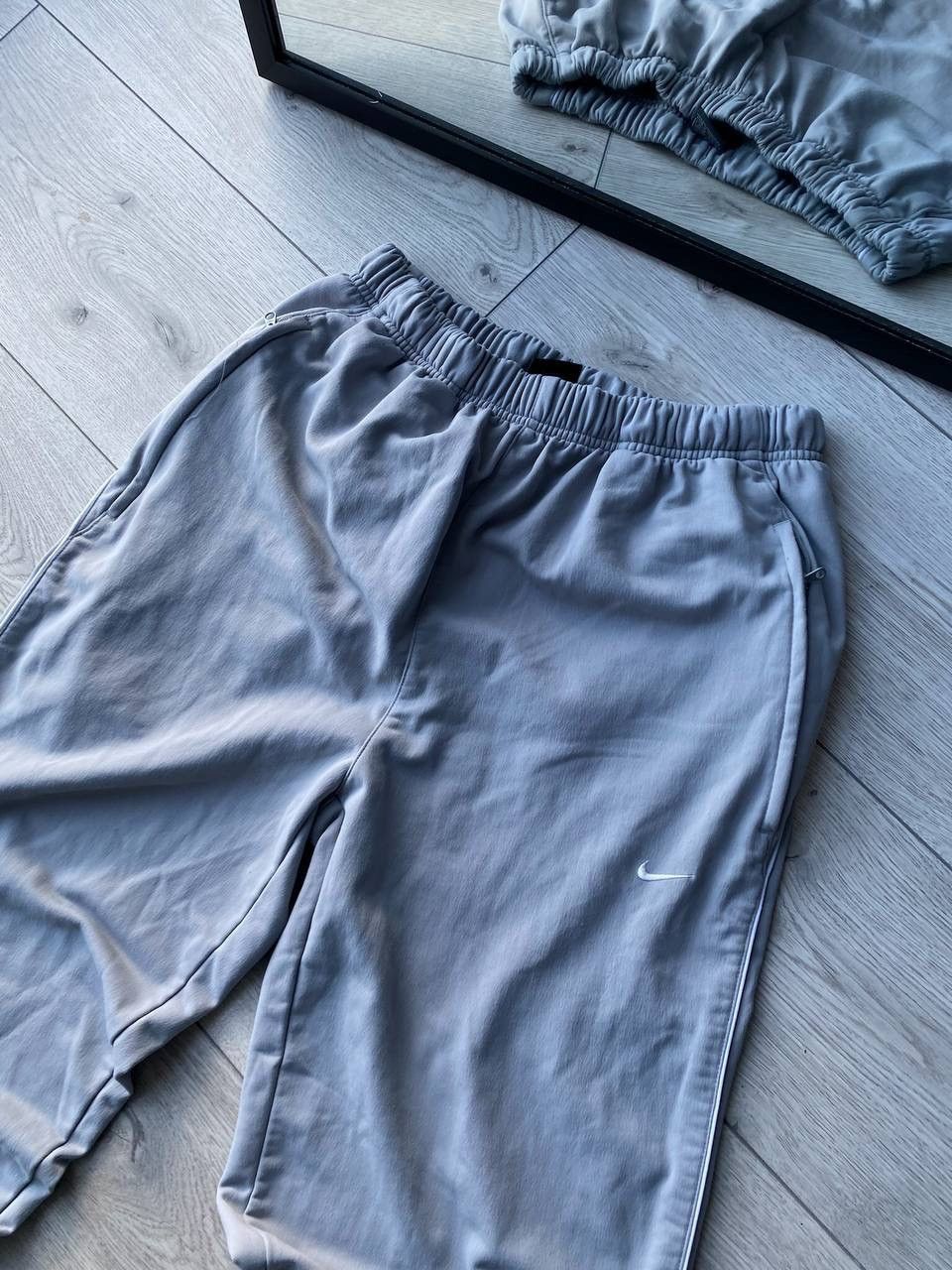 Nike × Vintage Vintage Nike Swoosh Gray Baggy Trackpants Y2K L Size US 34 / EU 50 - 3 Thumbnail