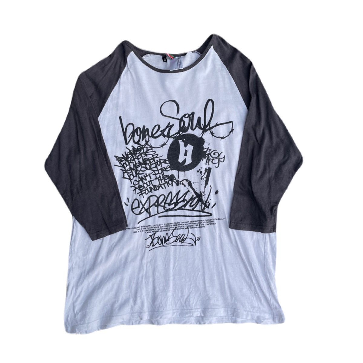 If Six Was Nine 2000s Japanese archive Vkei Poem 3/4 Sleeve Tee Gyaruo Y2K Size US L / EU 52-54 / 3 - 2 Thumbnail