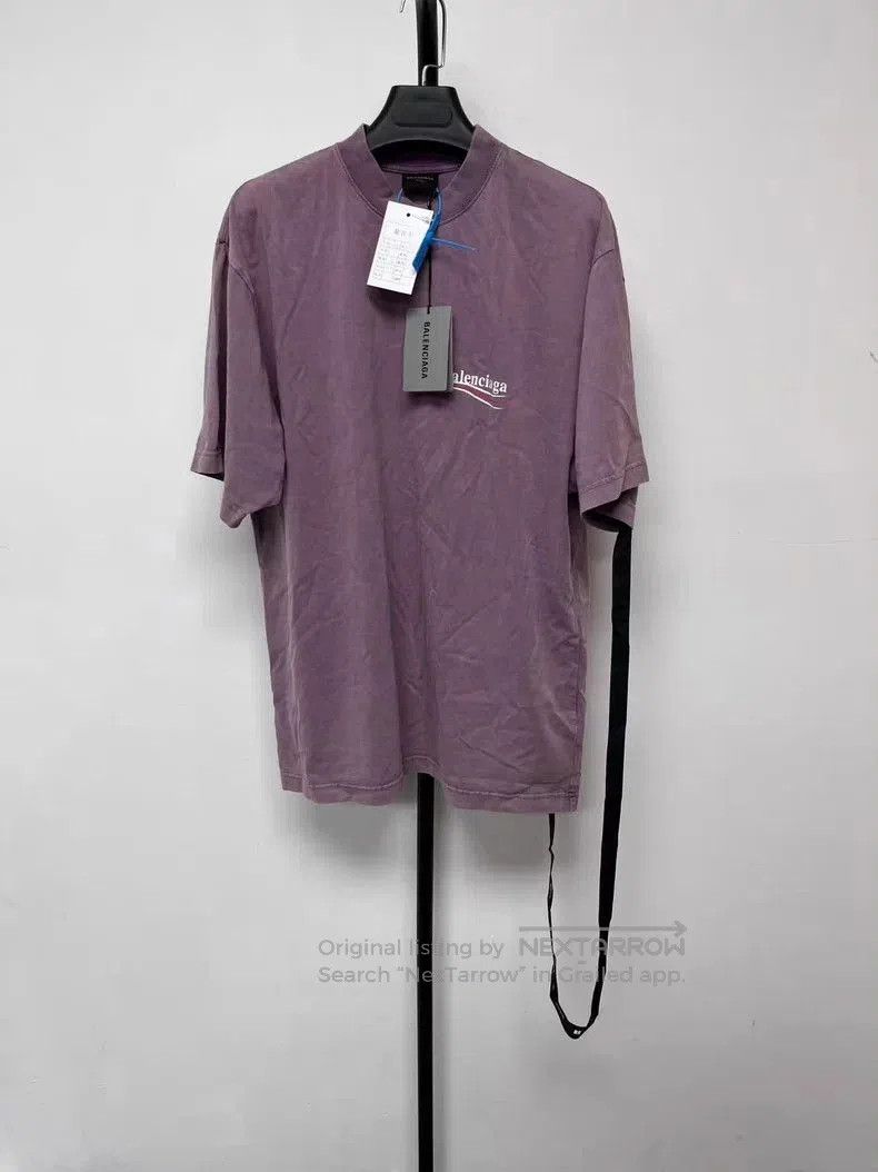 Balenciaga Balenciaga Purple Logo Crewneck T-shirt. Size US XXS / EU 40 - 1 Thumbnail