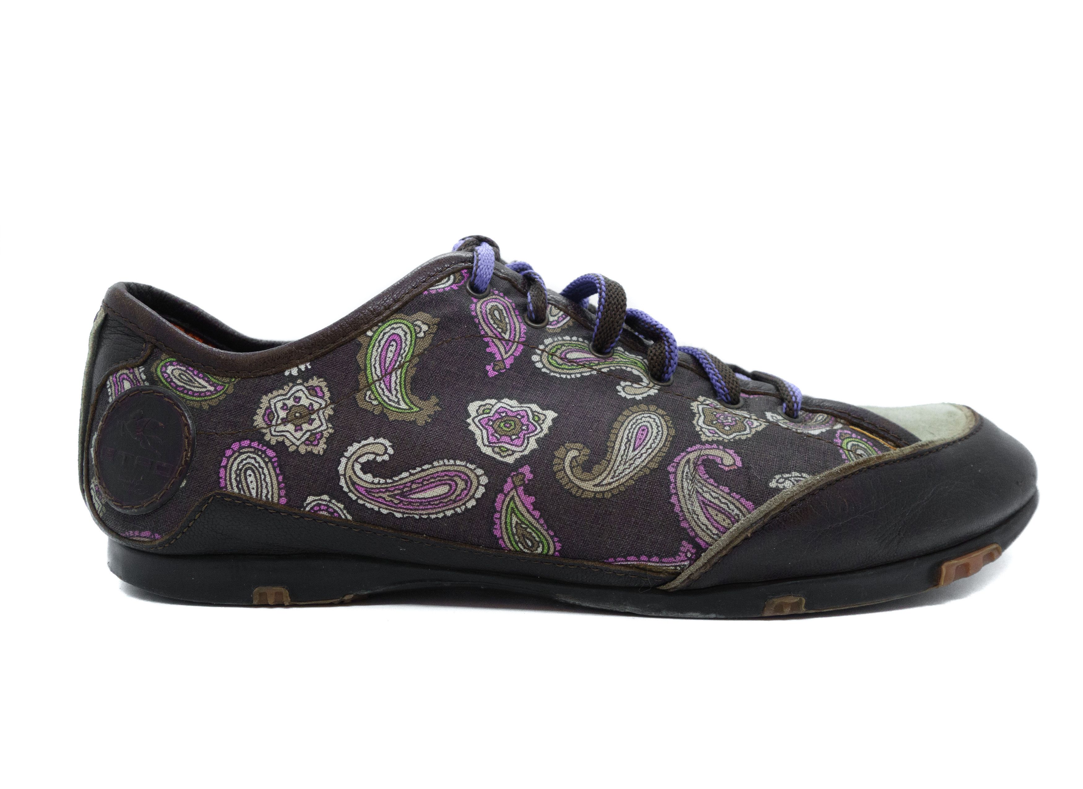 Etro Paisley Low Leather Sneakers Size US 9 / EU 42 - 2 Thumbnail