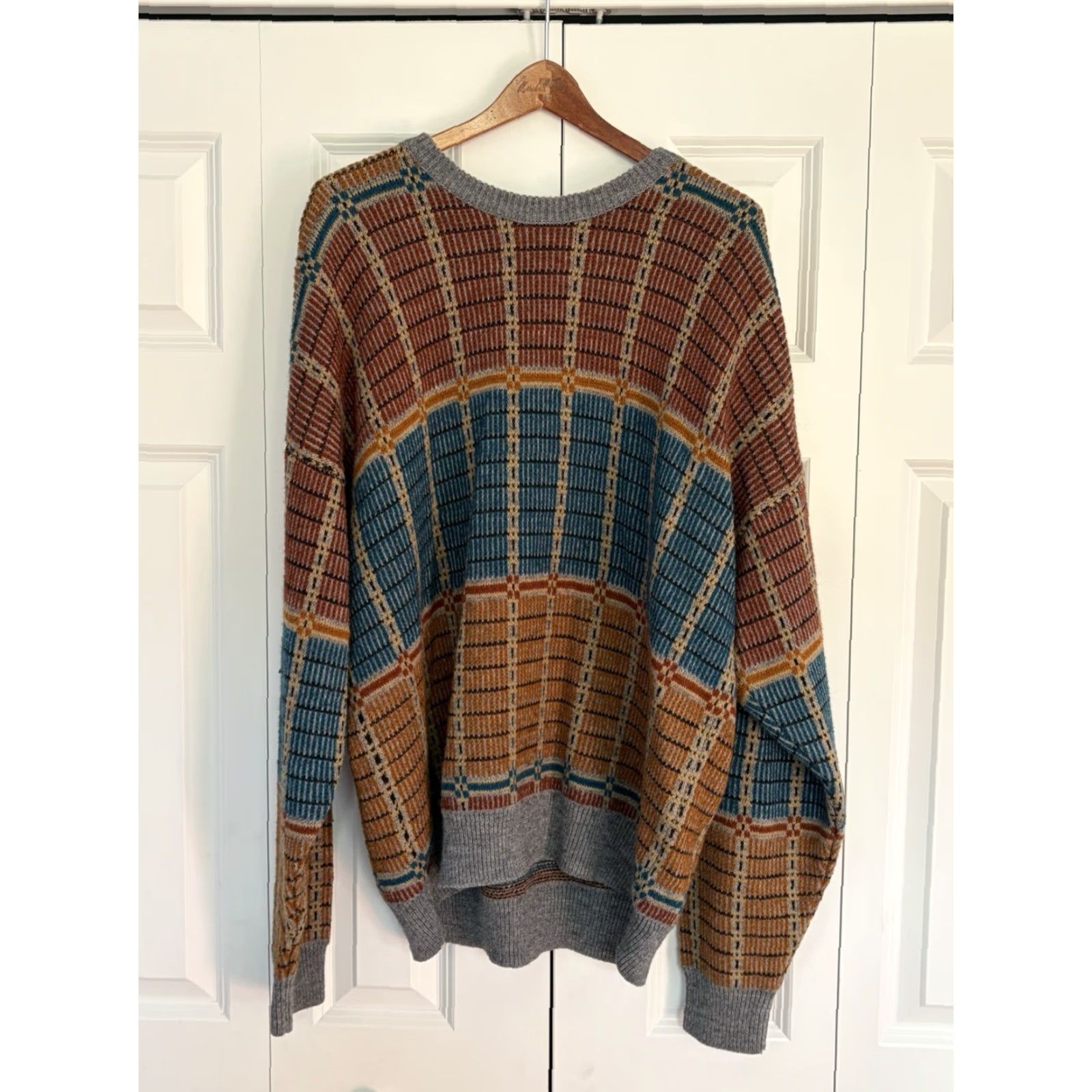 Vintage VINTAGE Together Sweater Men XL Orange Brown Crew Neck Long Sleeve Pullover Knit Pullover Size US XL / EU 56 / 4 - 2 Thumbnail