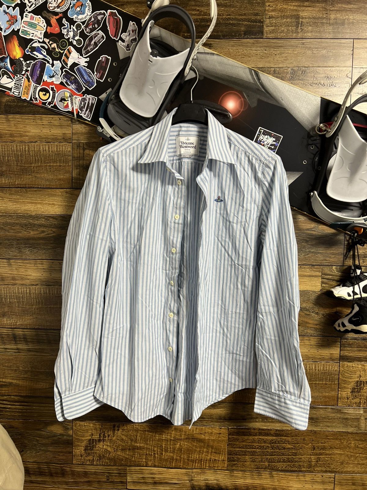 Vivienne Westwood Vivienne Westwood Man London Men's Blue Stripe Shirt Size 50 Size US M / EU 48-50 / 2 - 2 Thumbnail