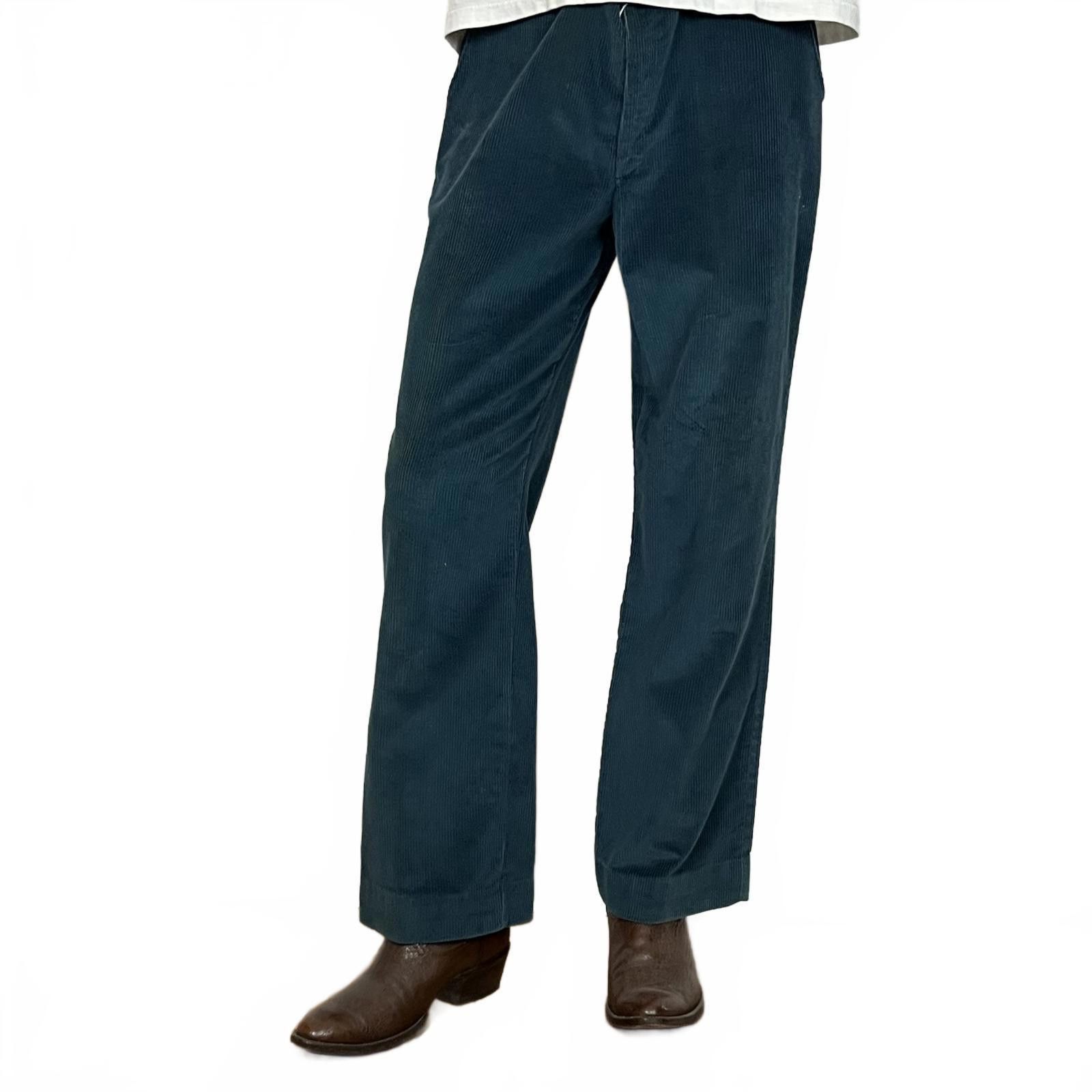 Vintage VTG 70S ESQUIRE TEAL CORDUROY STRAIGHT CASUAL PANTS 36X32 Size US 36 / EU 52 - 1 Thumbnail