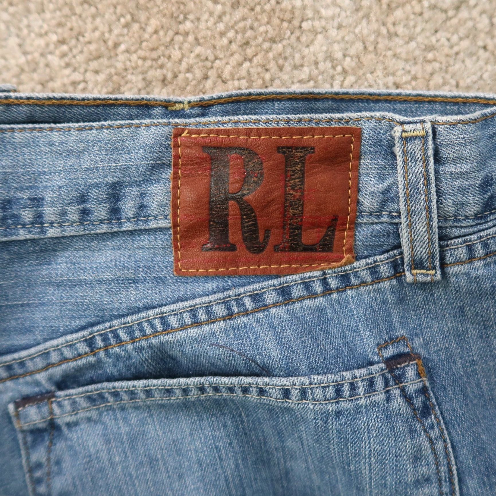 Polo Ralph Lauren Polo Ralph Lauren Jeans Thompson Mens 38x34 Blue Denim Baggy Loose Fit Size US M / EU 48-50 / 2 - 6 Thumbnail