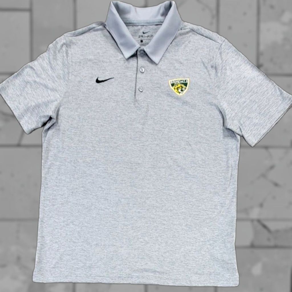 Nike Nike Dri-Fit Polo Bengals L Heathered Gray Short Sleeve Logo Sports Shirt Men Size US L / EU 52-54 / 3 - 1 Thumbnail