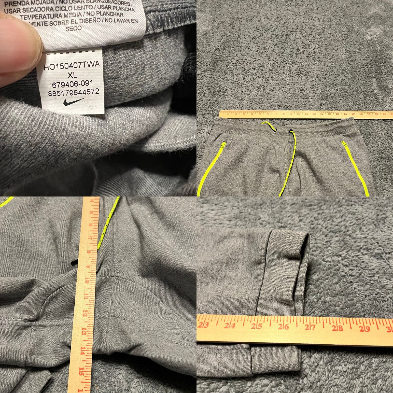 Nike Nike Sweatpants Jogger Pants Mens XL Gray Fleece Cuffed Advance 15 Conversion Size US 36 / EU 52 - 8 Thumbnail
