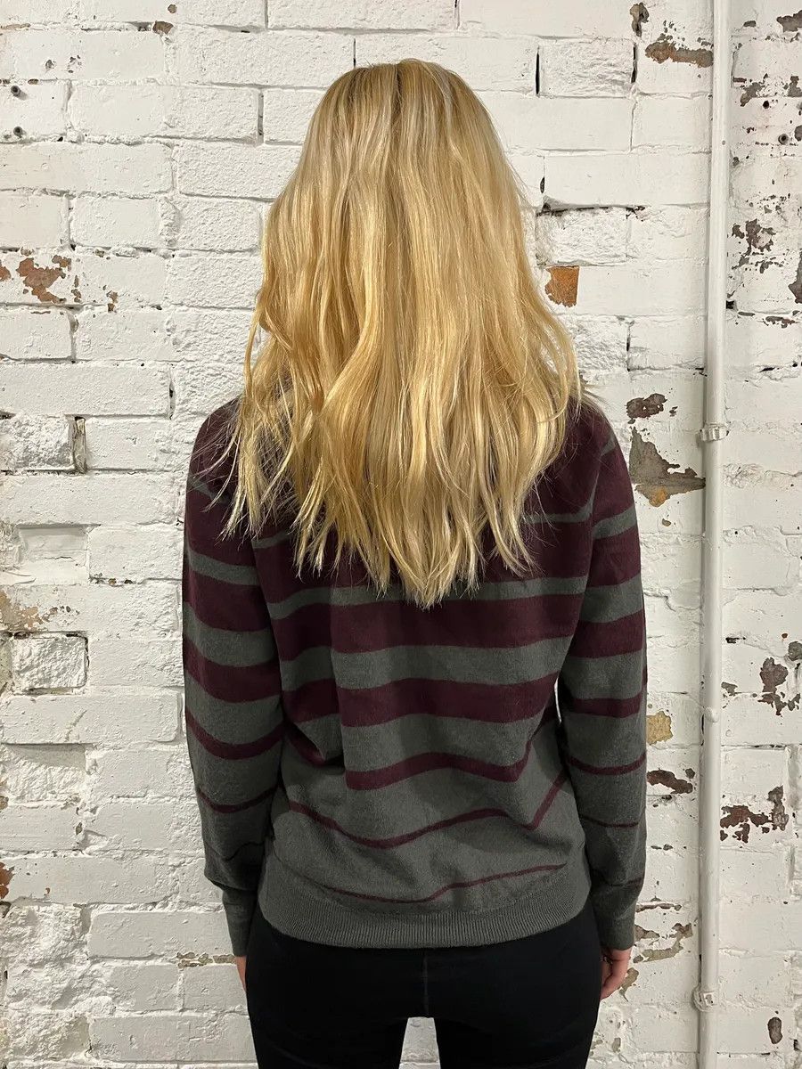 Daniele Alessandrini 2000s Daniele Alessandrini Grey & Purple Wool Sweater Size S / US 4 / IT 40 - 3 Thumbnail