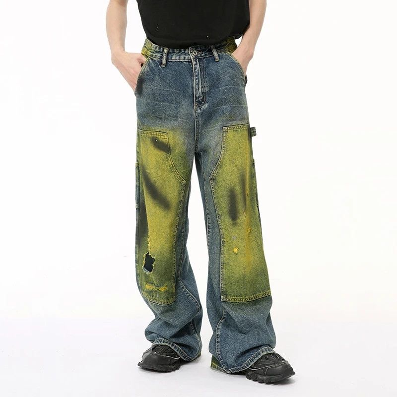 Japanese Brand × Vintage Hole Casual Jeans Pants Patchwork Size US 33 - 2 Thumbnail