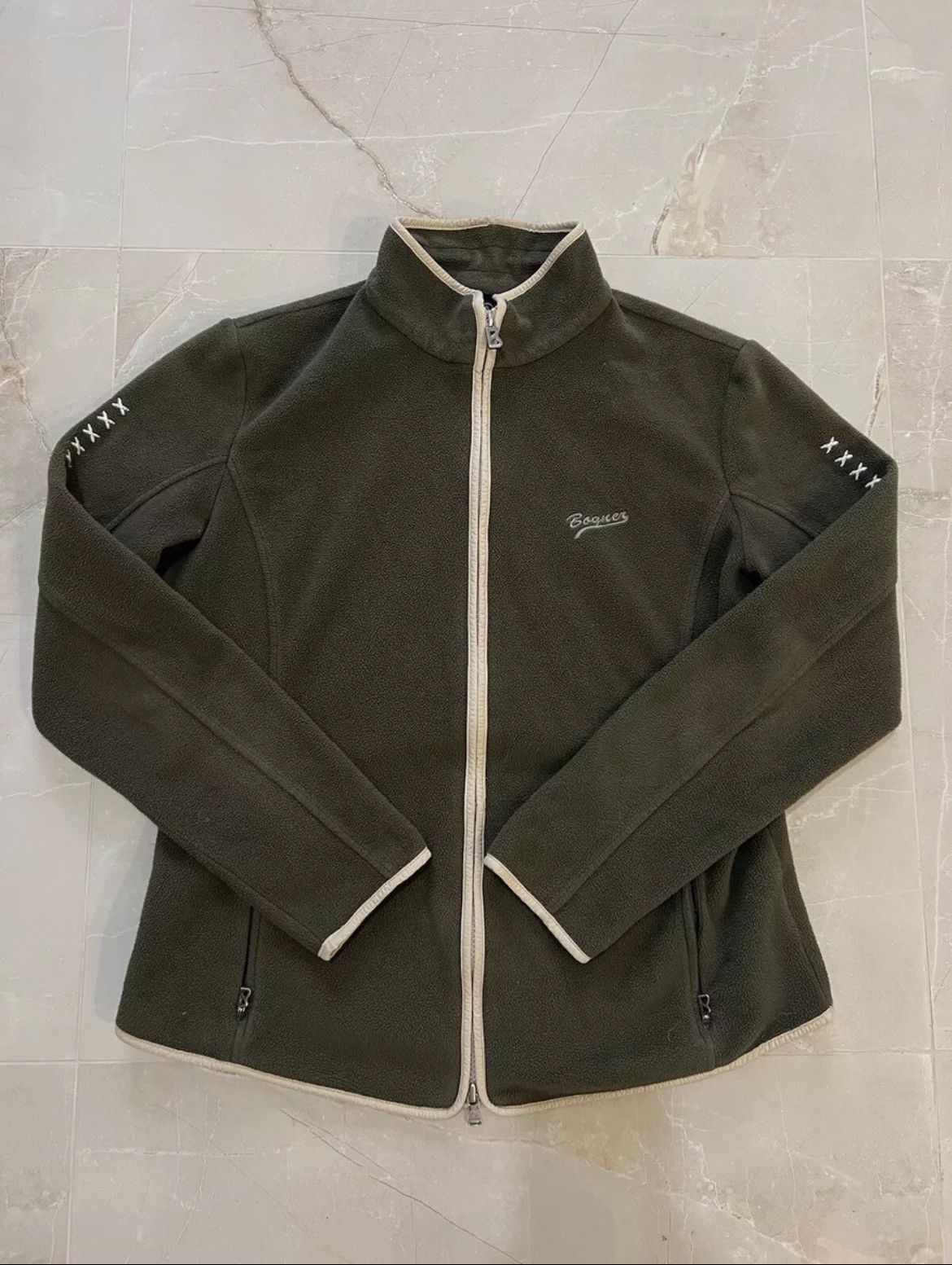 Bogner × Vintage VTG Women's Bogner Fleece Zip Dark Green Sweater Size L / US 10 / IT 46 - 1 Thumbnail