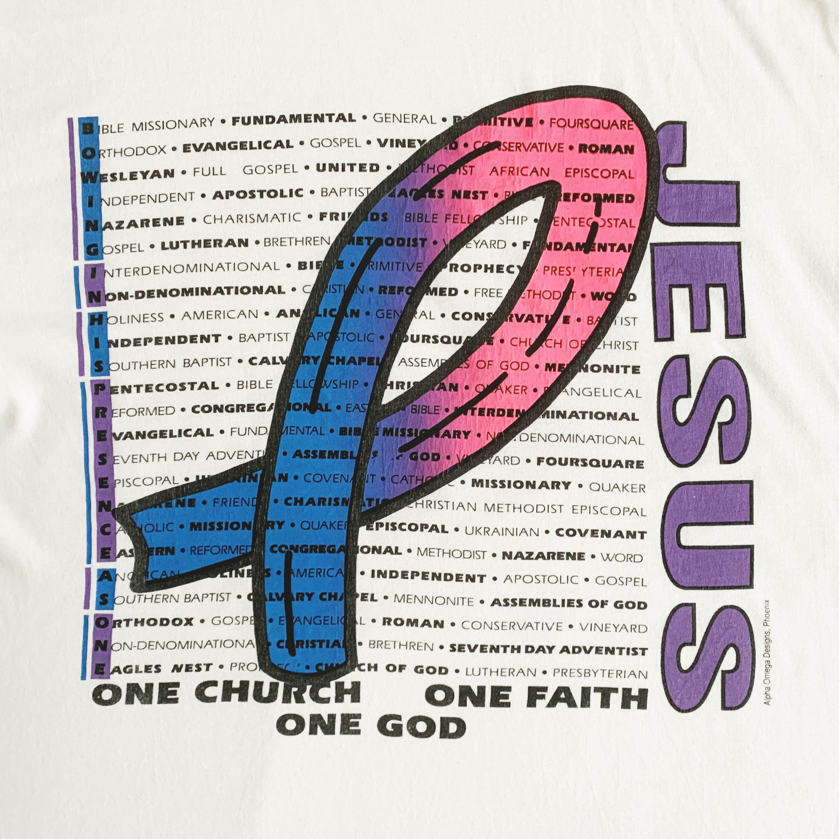 Other Vintage 90s CHRISTIANITY t shirt Alpha Omega Designs Tee Size US M / EU 48-50 / 2 - 4 Thumbnail